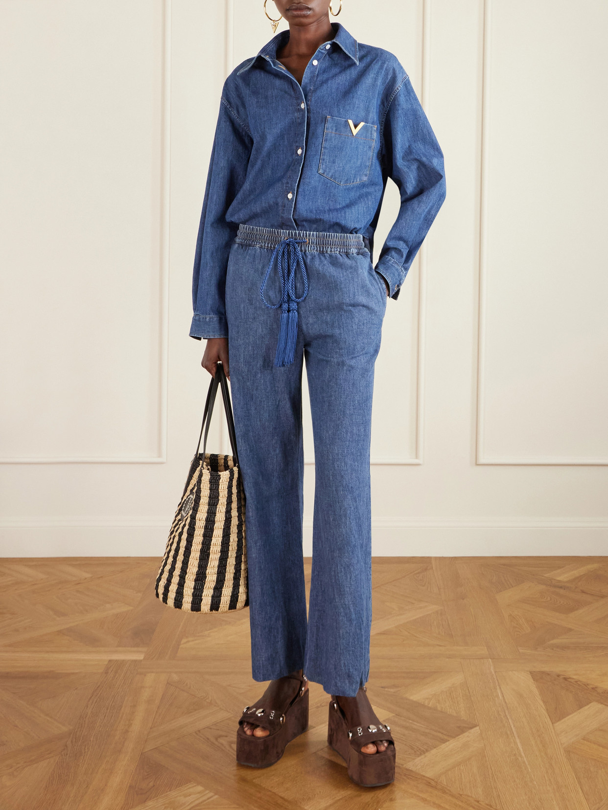 Garavani - Tasseled High-Rise Bootcut Jeans