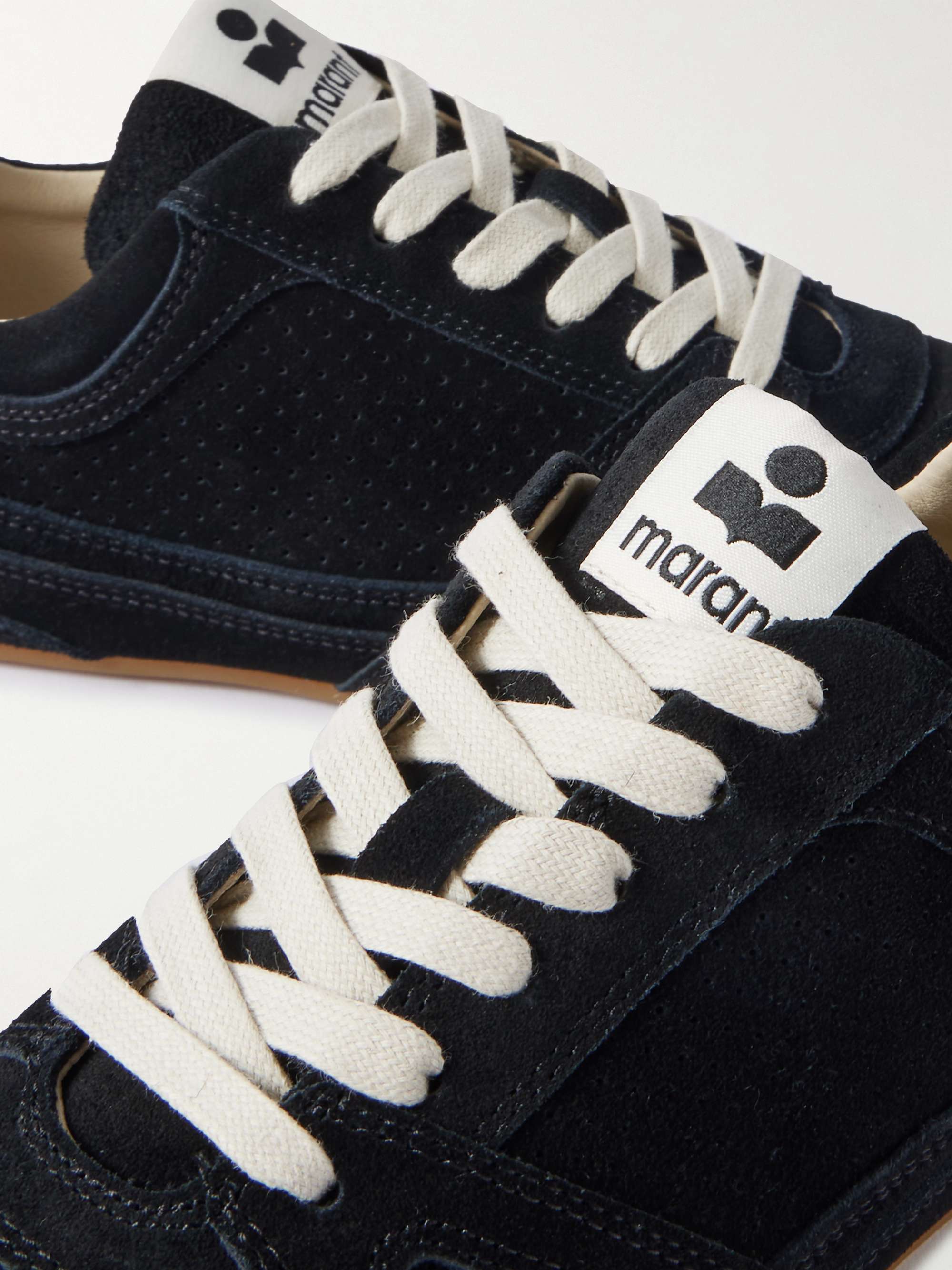 ISABEL MARANT Senny perforated suede sneakers | NET-A-PORTER