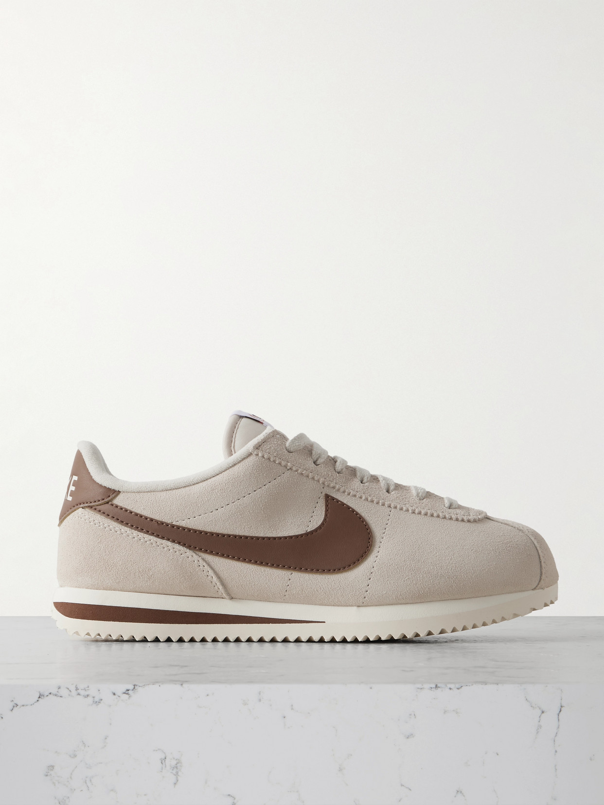 Nike Cortez Leather-trimmed Suede Sneakers In Neutral