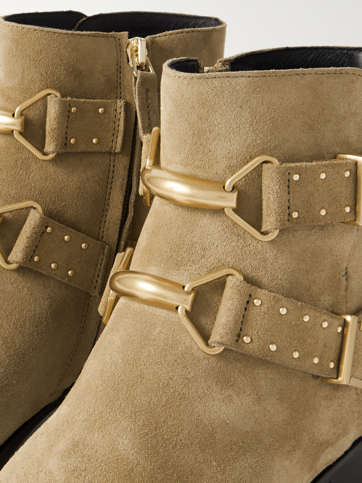 Zalya Buckled Studded Ankle Boots