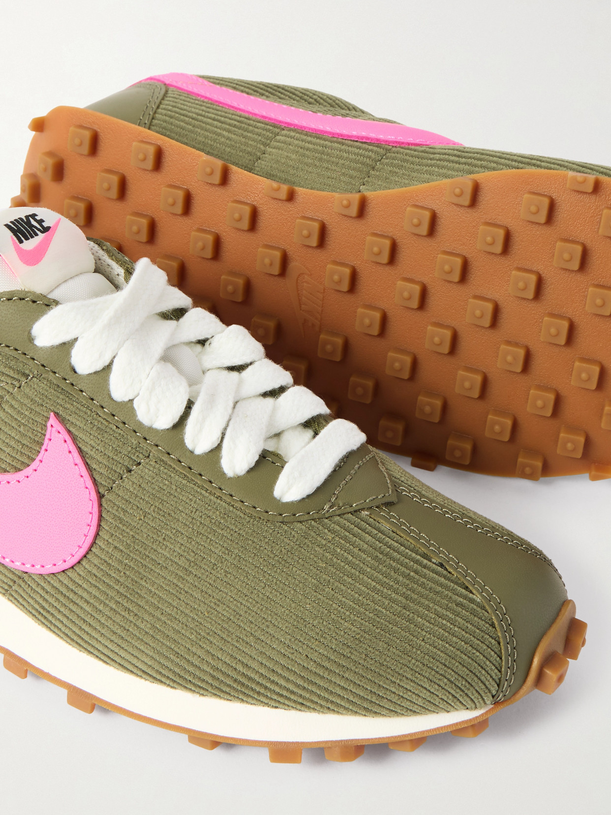 Nike Ld-1000 Leather-trimmed Corduroy Sneakers In Green