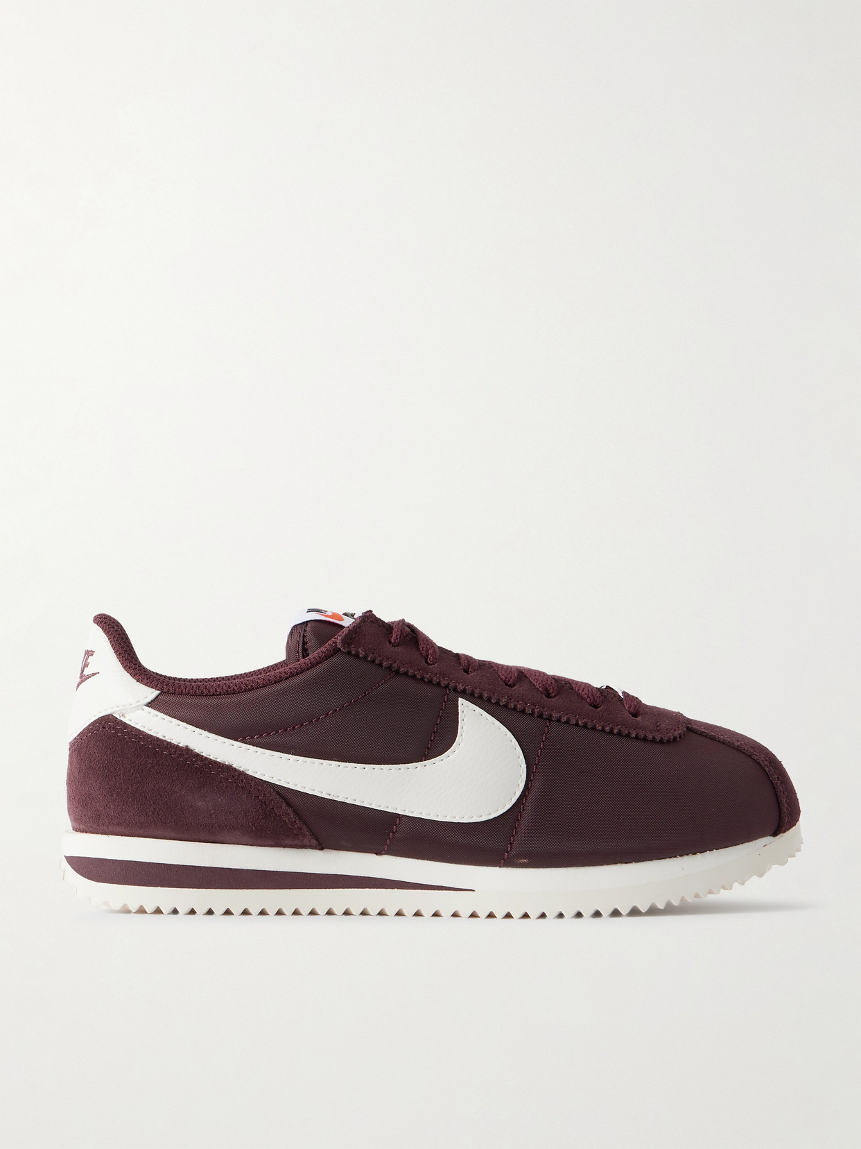 Nike Cortez Leather And Suede-trimmed Canvas Sneakers In Burgundy