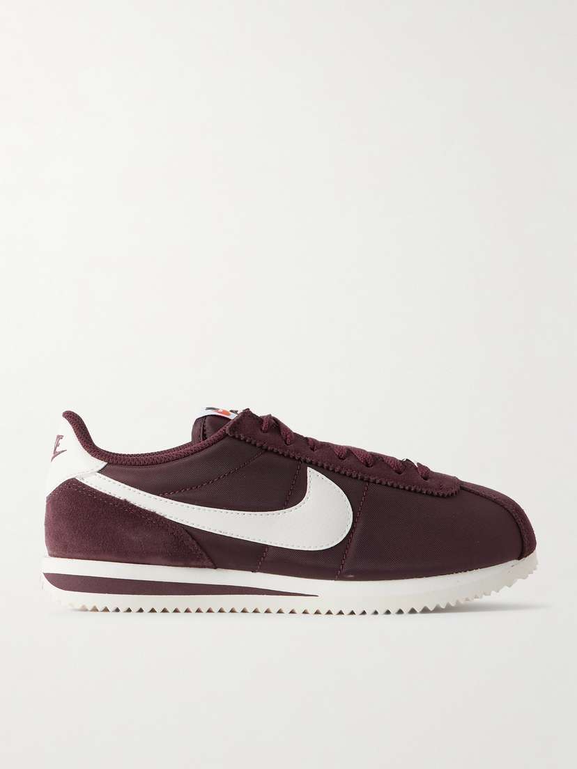 Nike Cortez Leather And Suede-trimmed Canvas Sneakers