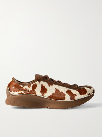 Nike Air Superfly LX cow-print calf hair and leather sneakers