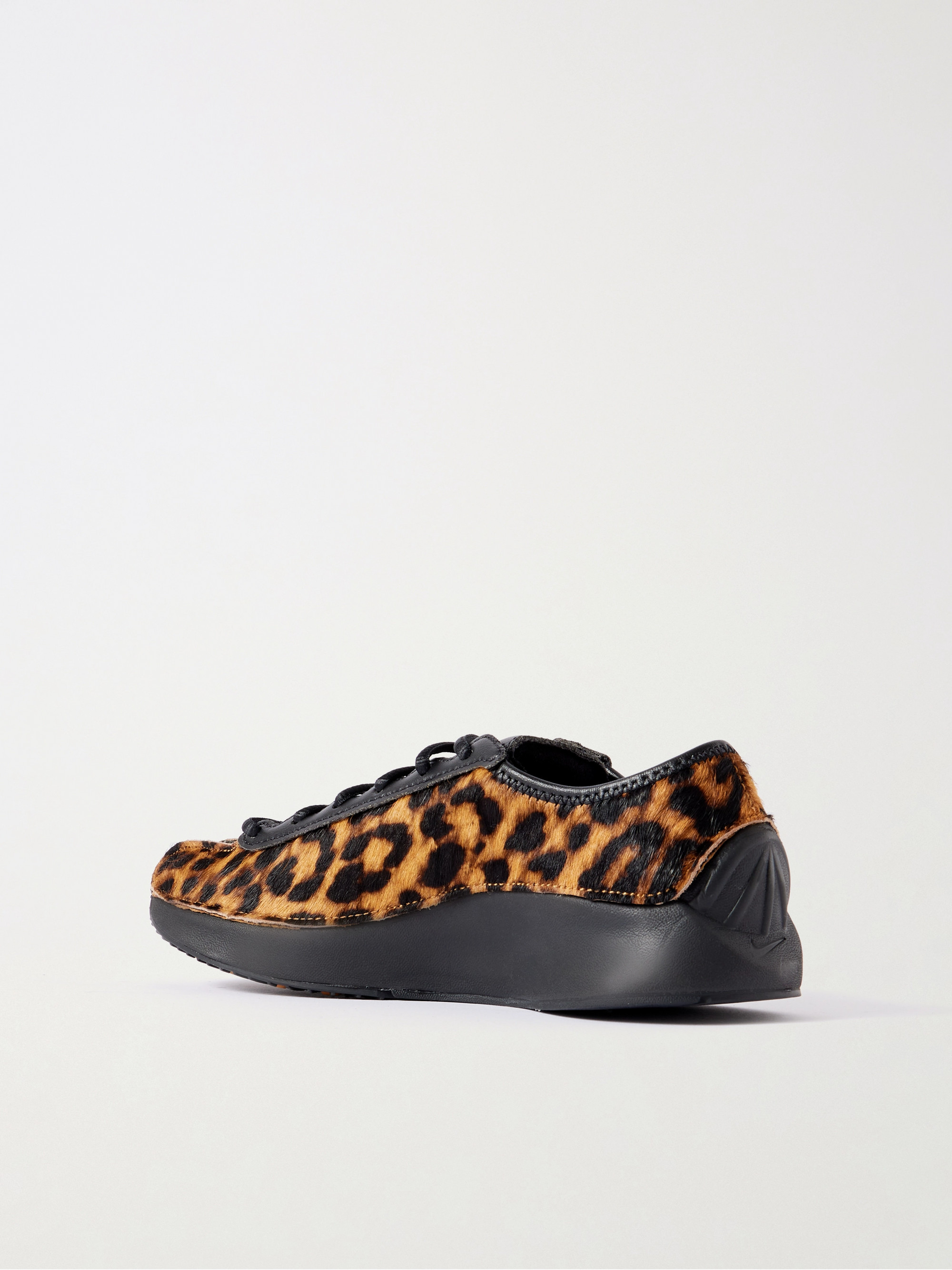 Nike Air Superfly LX leather-trimmed leopard-print calf hair sneakers