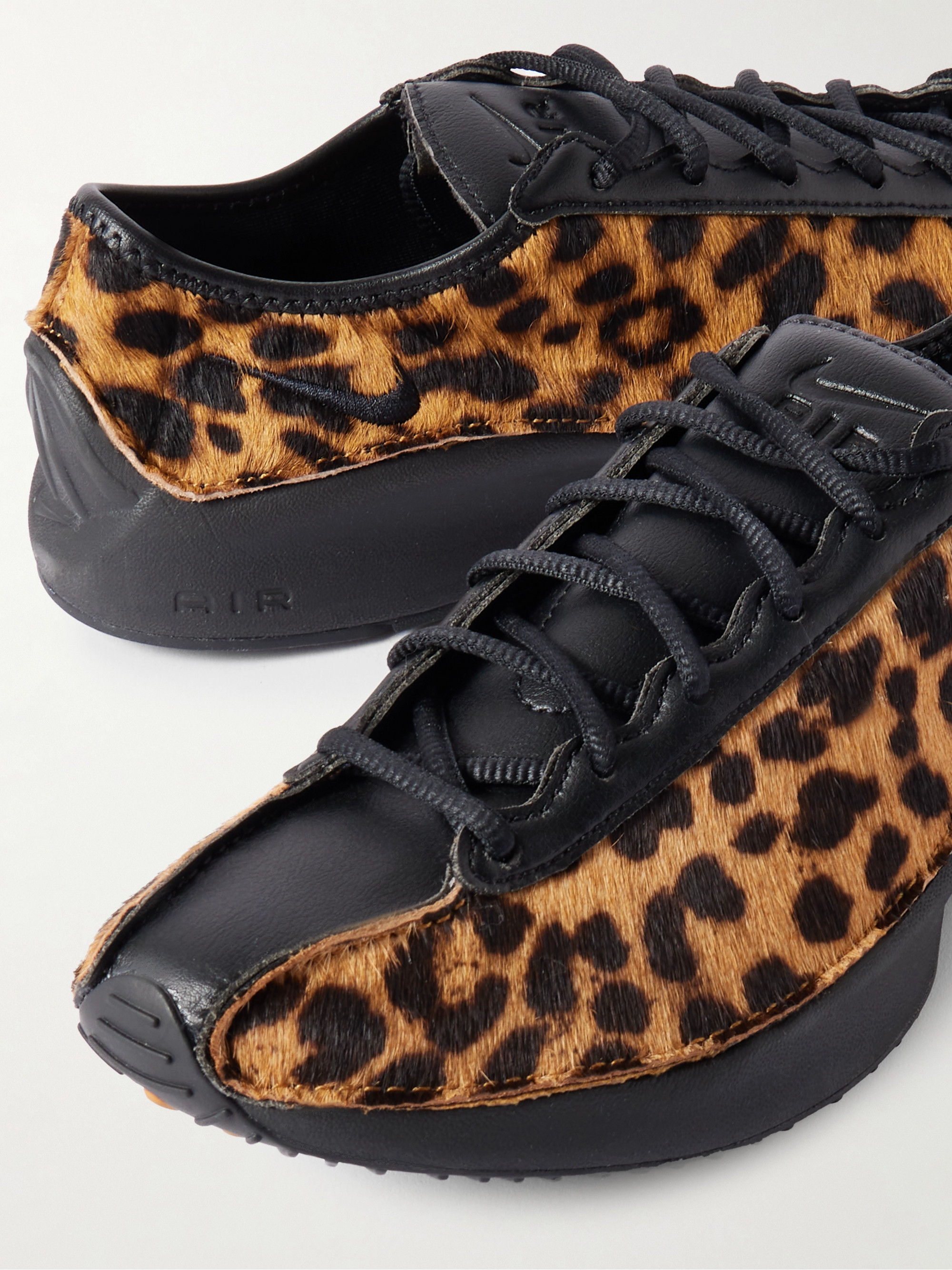 Nike Air Superfly LX leather-trimmed leopard-print calf hair sneakers