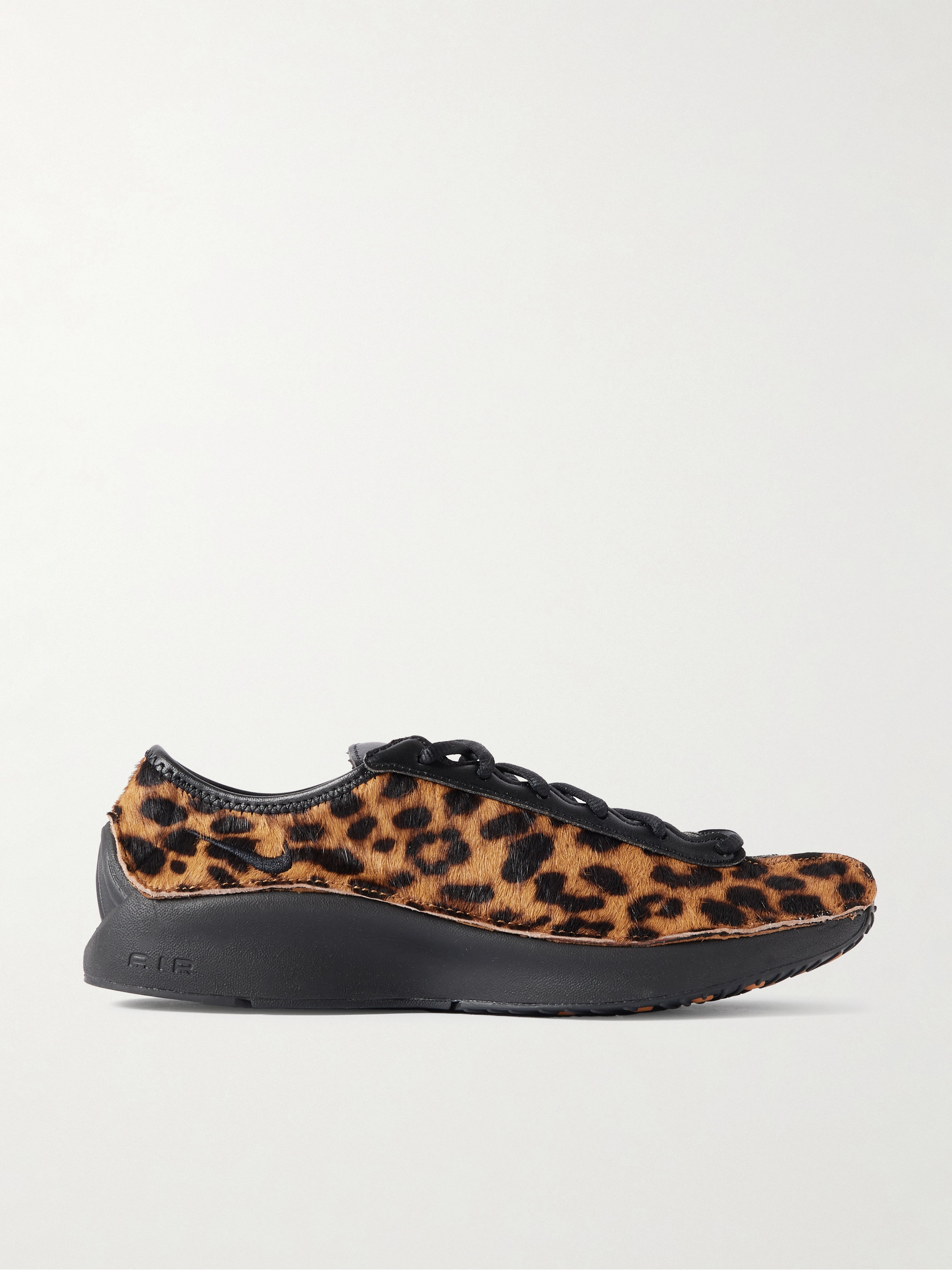 Nike Air Superfly LX leather-trimmed leopard-print calf hair sneakers