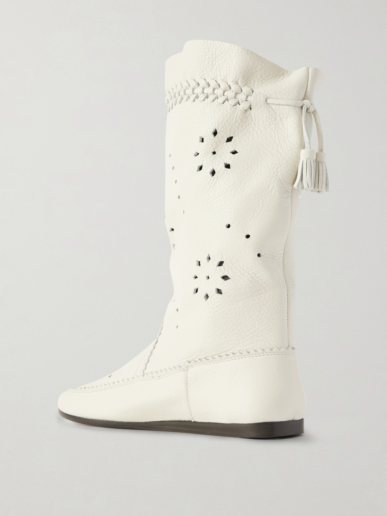 Welky Laser-Cut Textured-Leather Boots