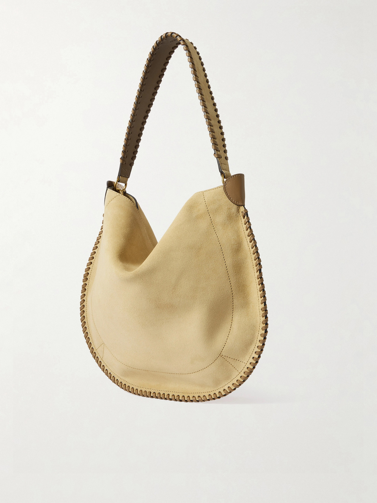Oskan Braided Leather-Trimmed Suede Tote
