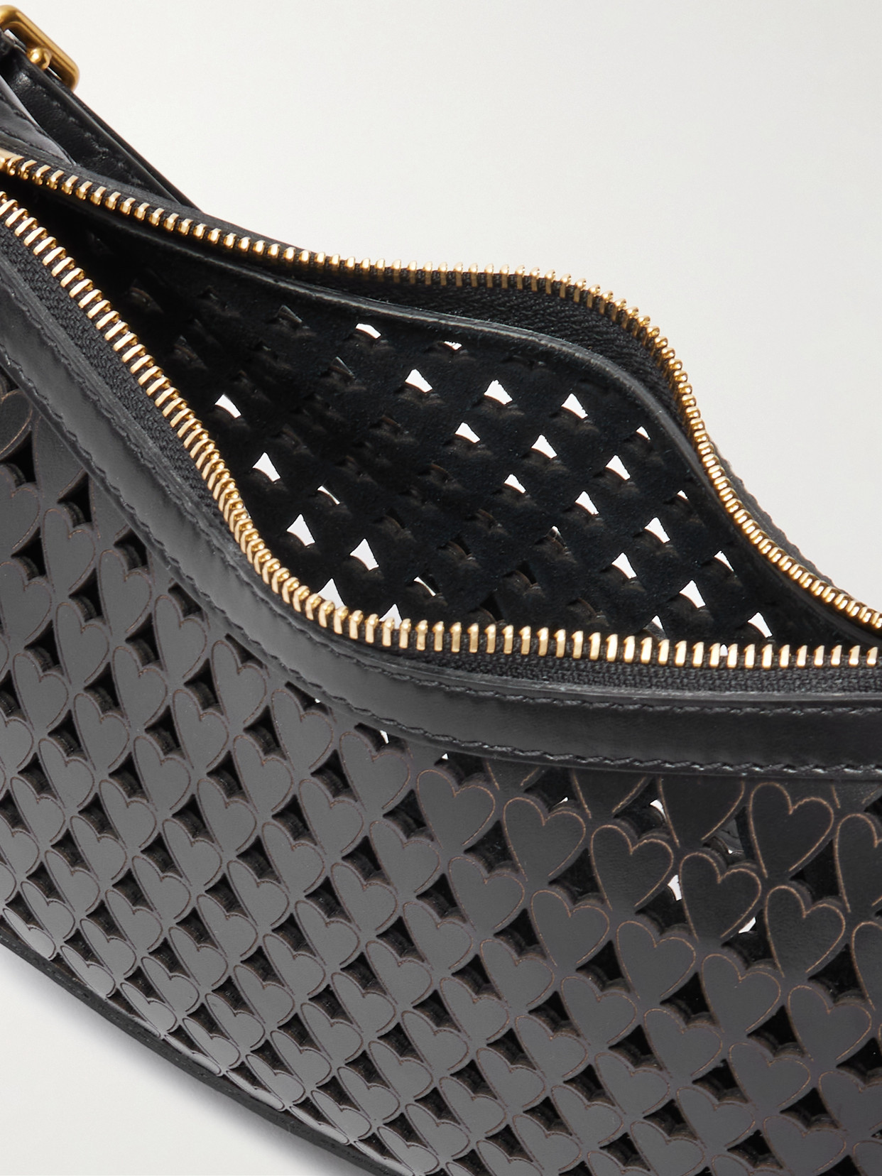 Oskan Moon Studded Laser-Cut Shoulder Bag