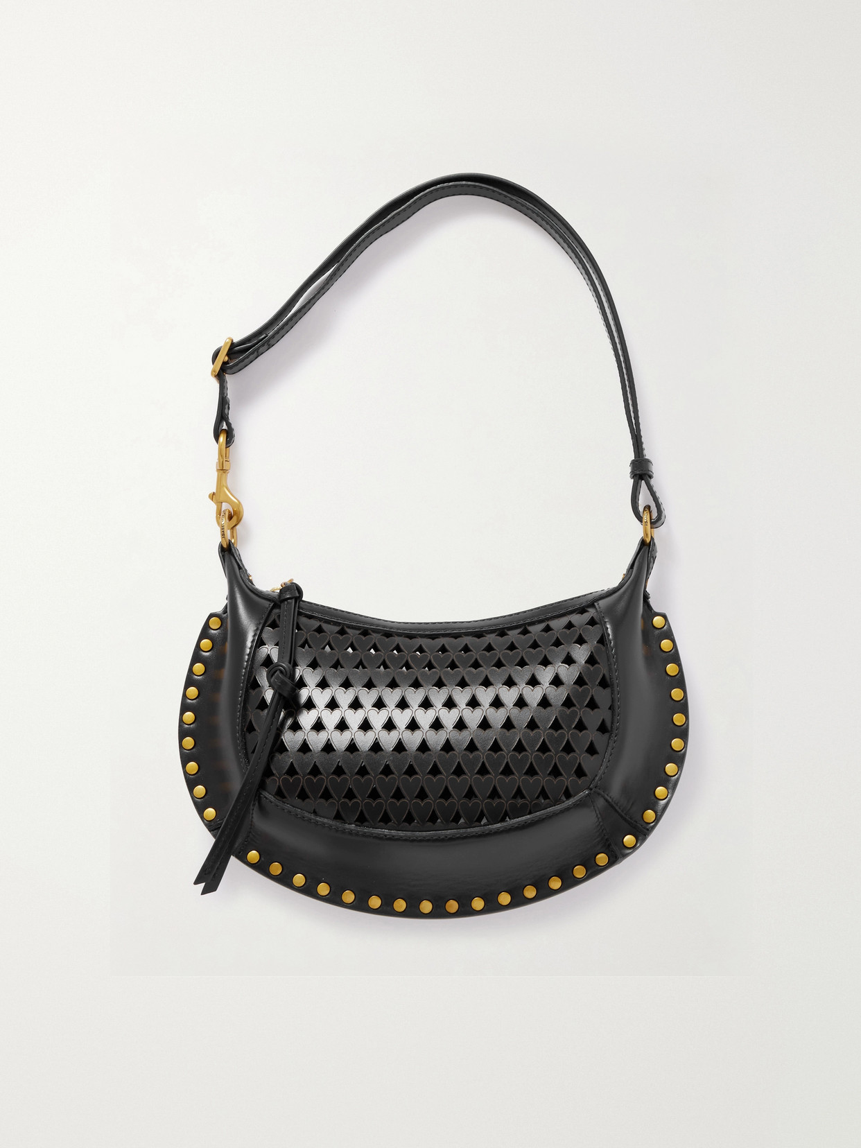 Oskan Moon Studded Laser-Cut Shoulder Bag