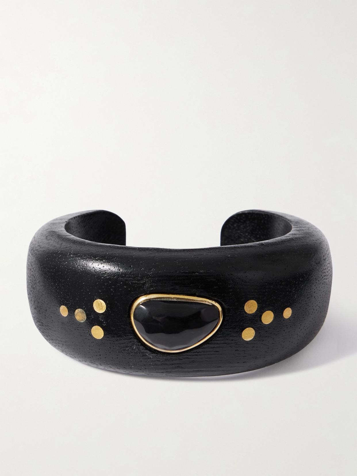 Isabel Marant Wood, Gold-tone And Bone Cuff In Black