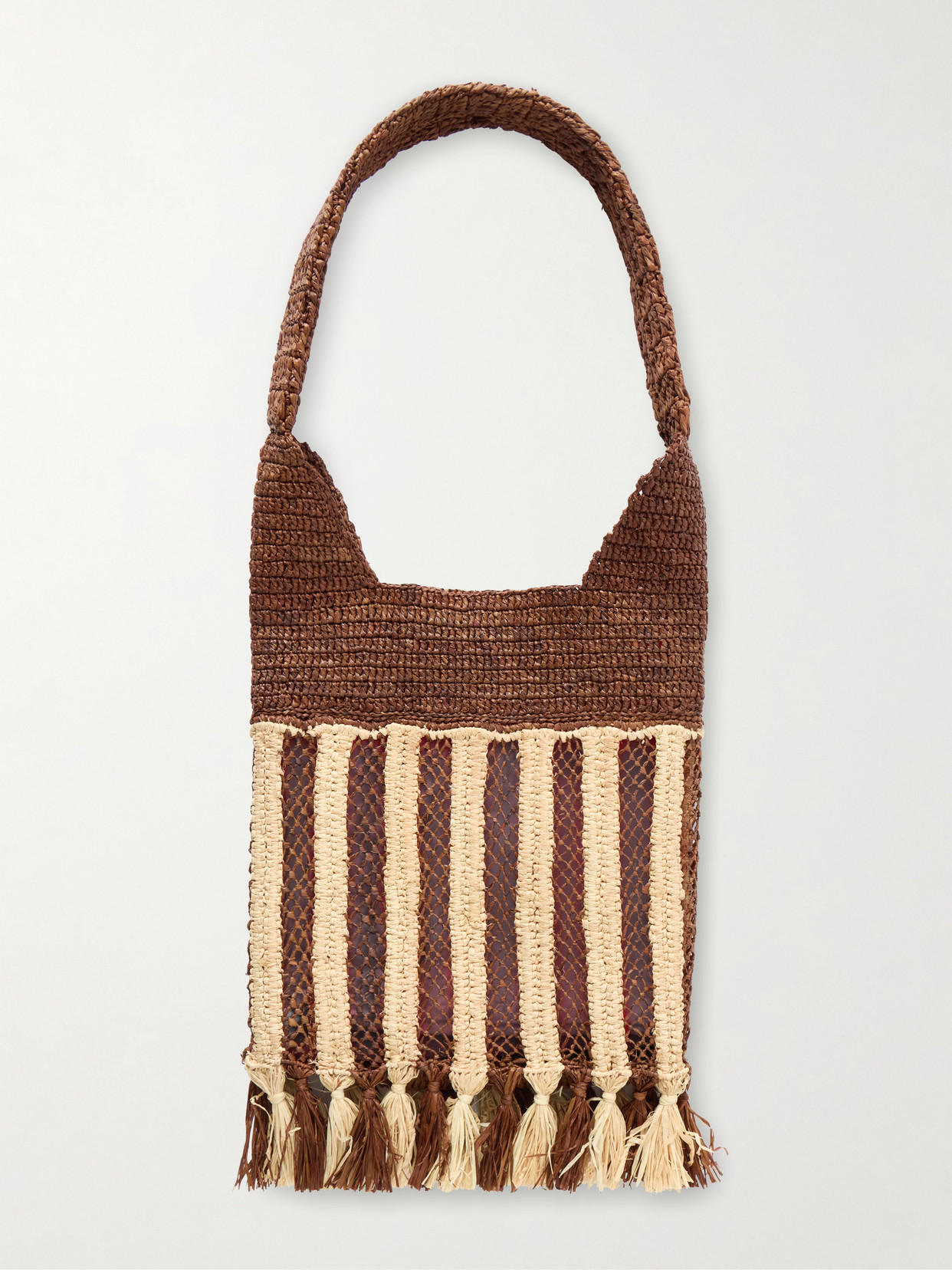 Isabel Marant Handwoven Raffia Tote Bag With Fringe And Logo Detail In Brown
