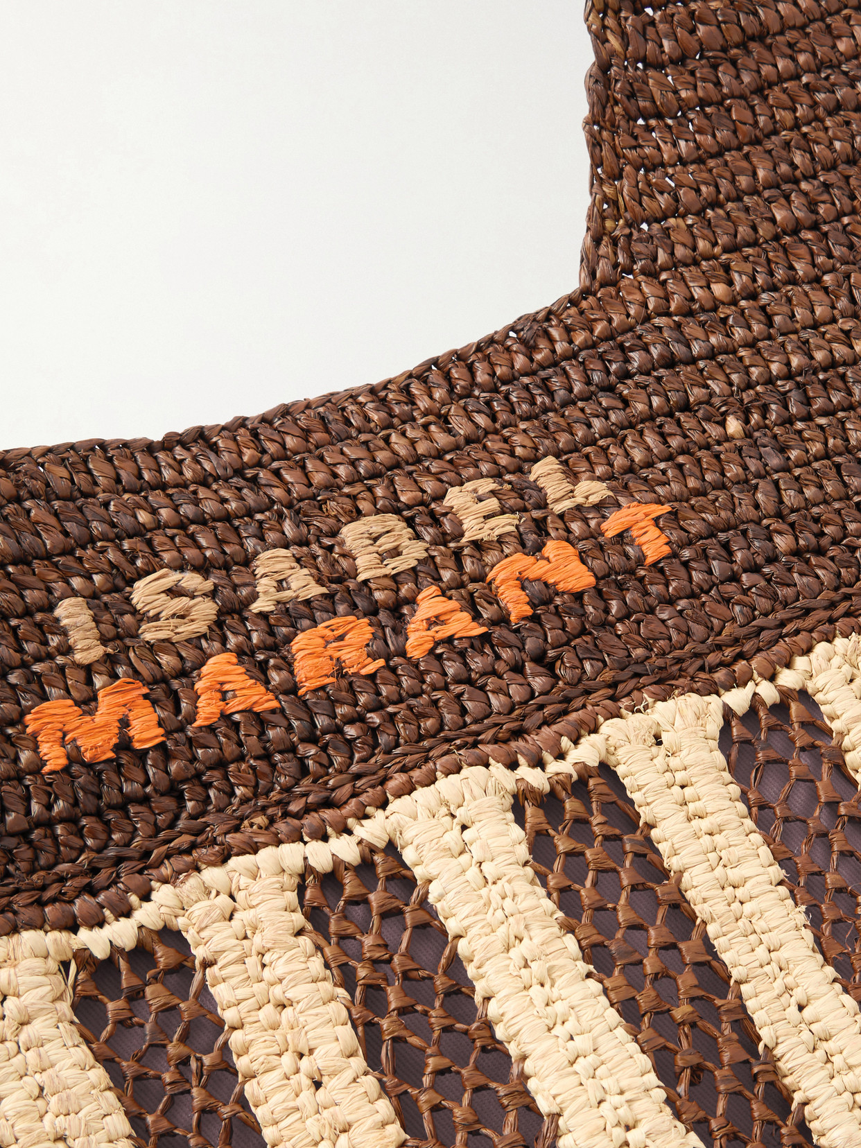 Isabel Marant Handwoven Raffia Tote Bag With Fringe And Logo Detail In Brown