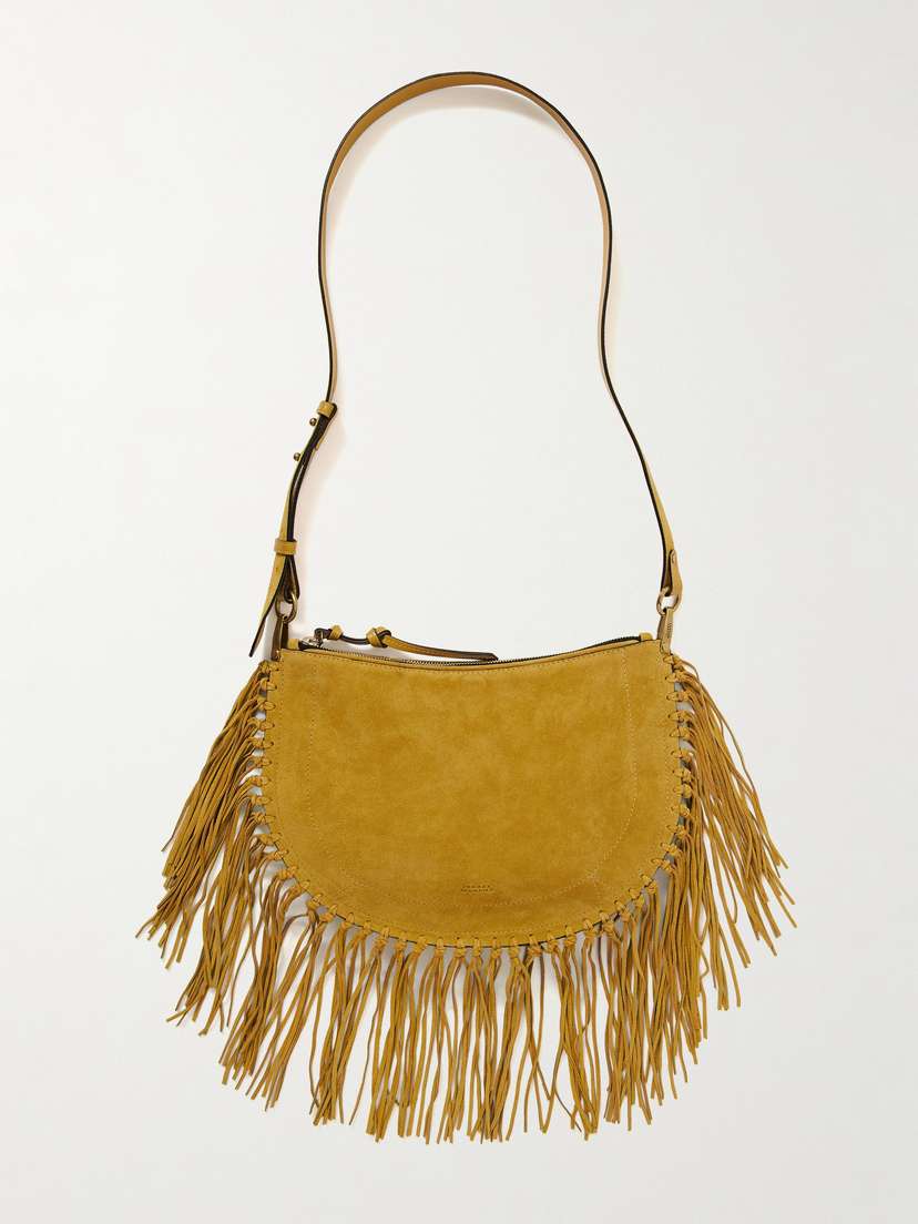 Isabel Marant Oskan Soft Fringed Suede Shoulder Bag