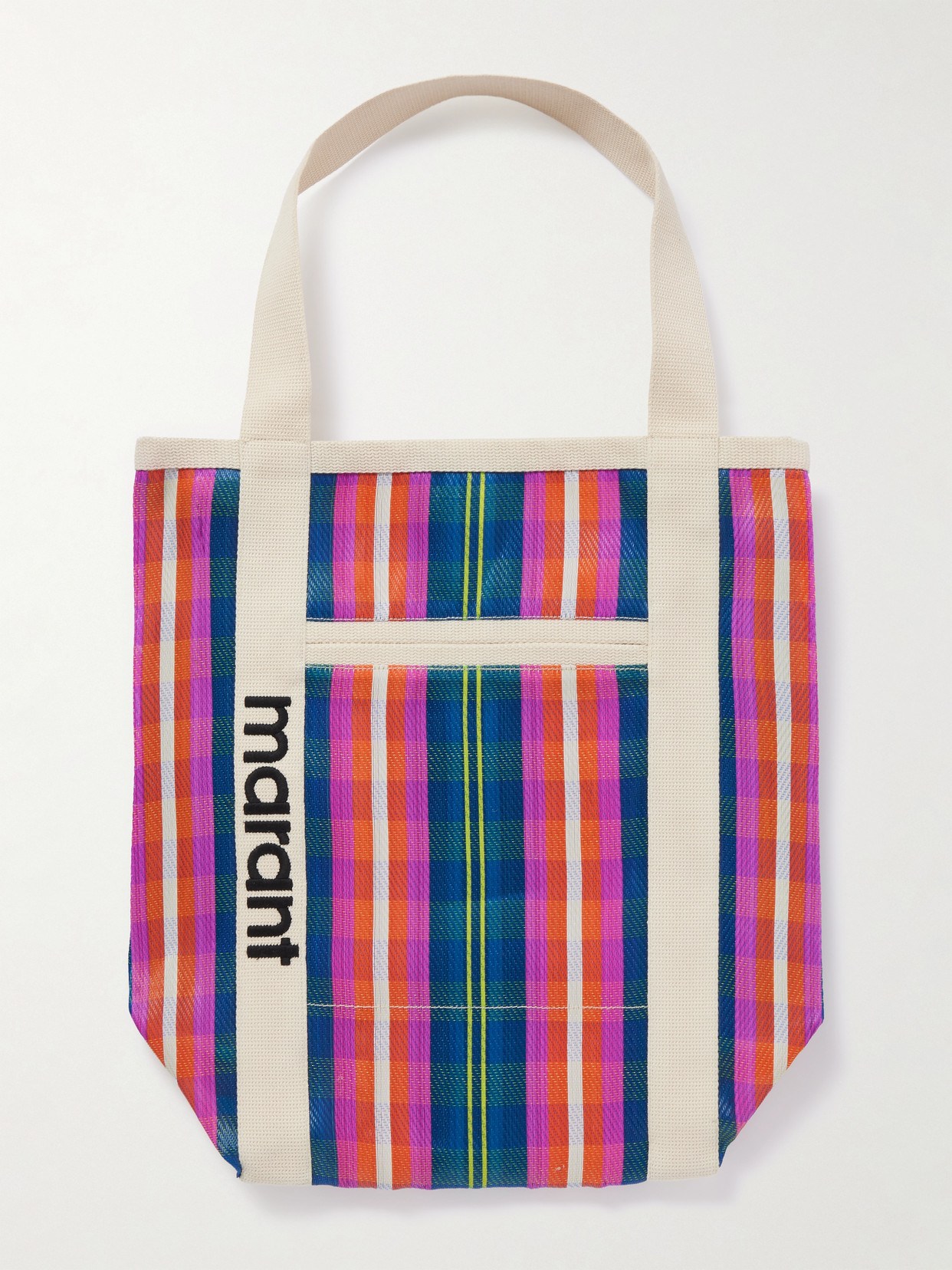 Isabel Marant Darwen Striped Canvas-trimmed Nylon Tote In Pink