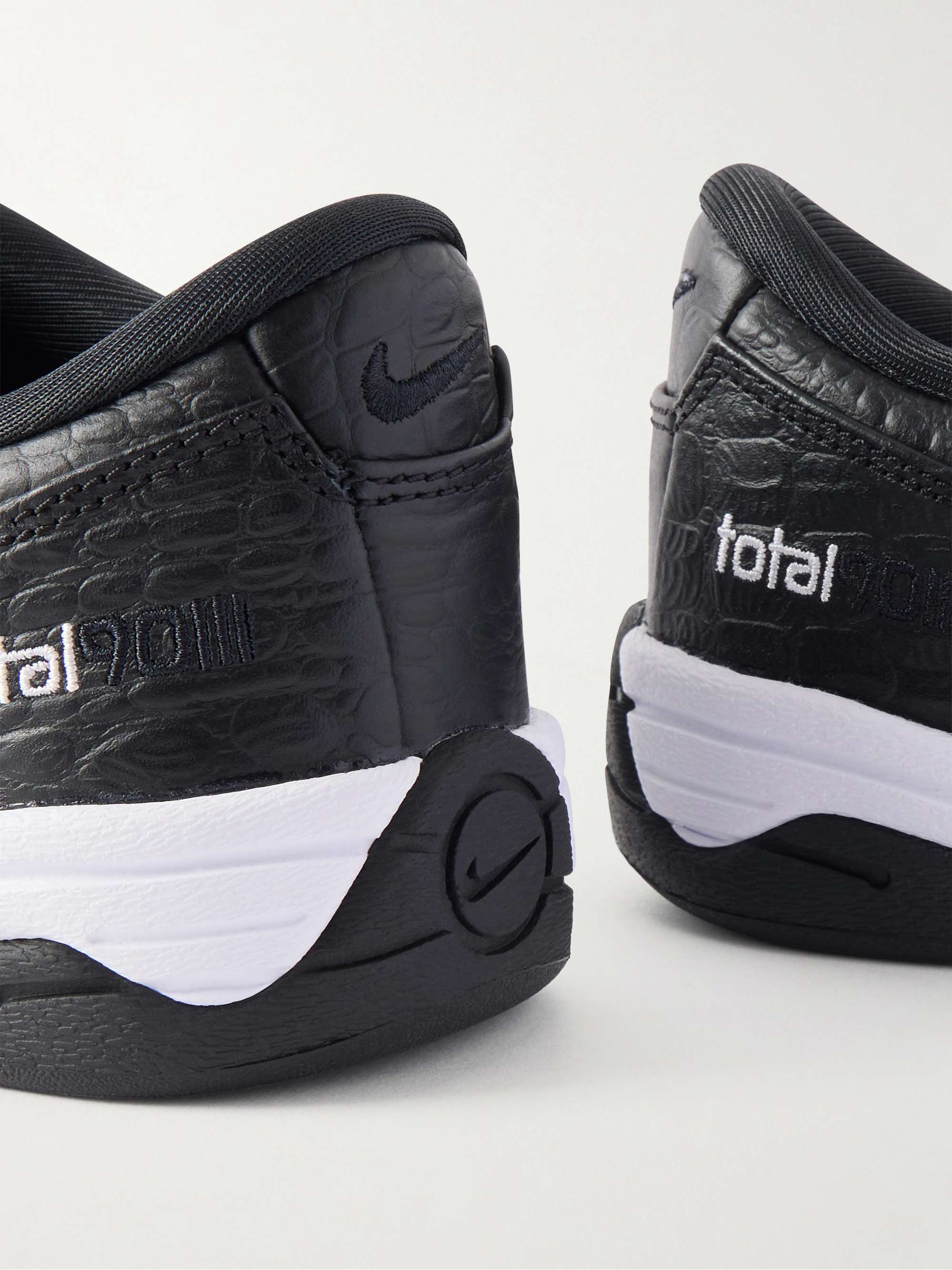 NIKE T90 embroidered croc-effect leather sneakers | NET-A-PORTER NIKE T90 embroidered croc-effect leather sneakers | NET-A-PORTER