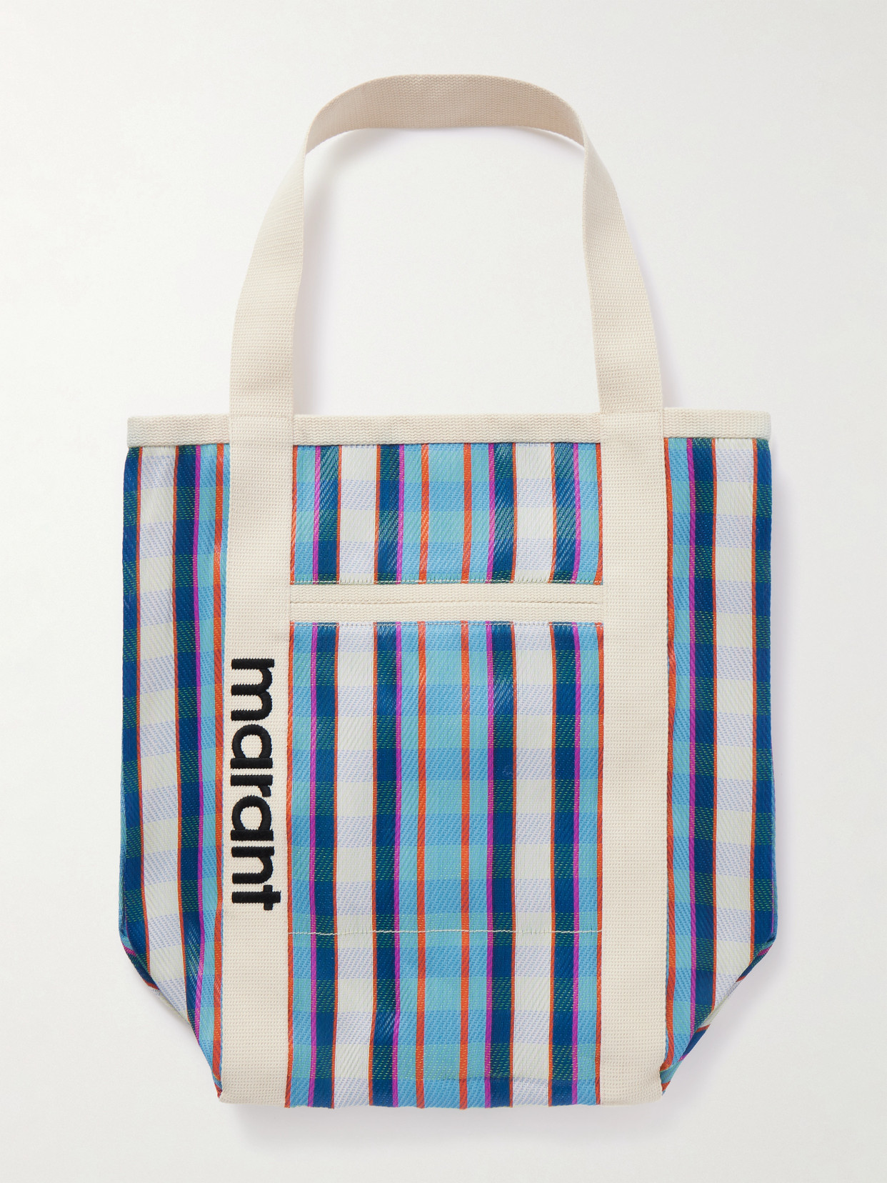 Isabel Marant Darwen Striped Canvas-trimmed Nylon Tote In Blue