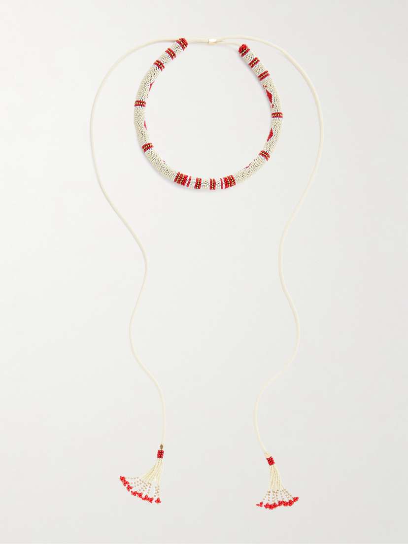 Isabel Marant Nina Beaded Glass And Cord Necklace