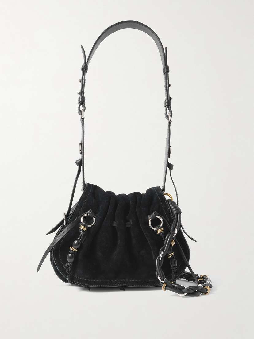 Isabel Marant Bolton Tasseled Leather-trimmed Suede Shoulder Bag