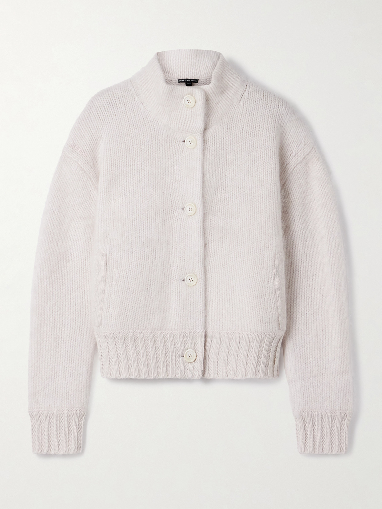 James Perse Halo Brushed-cashmere Cardigan In White