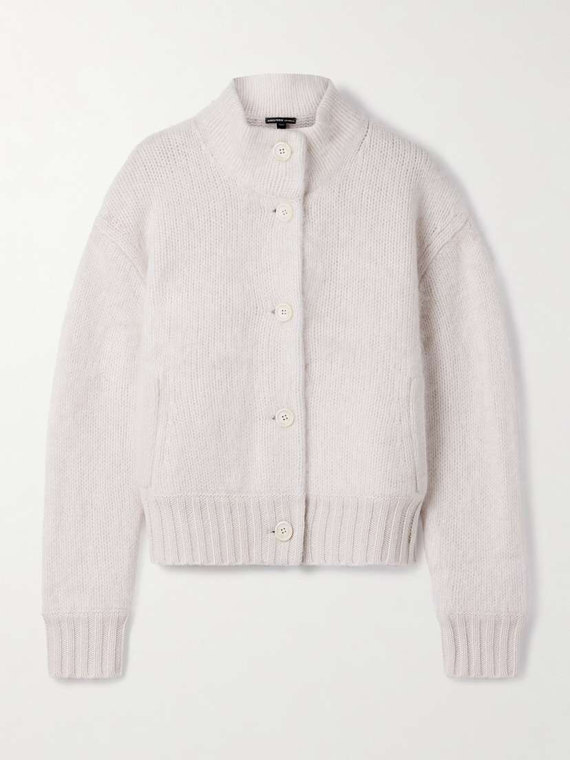 James Perse Halo Brushed-cashmere Cardigan