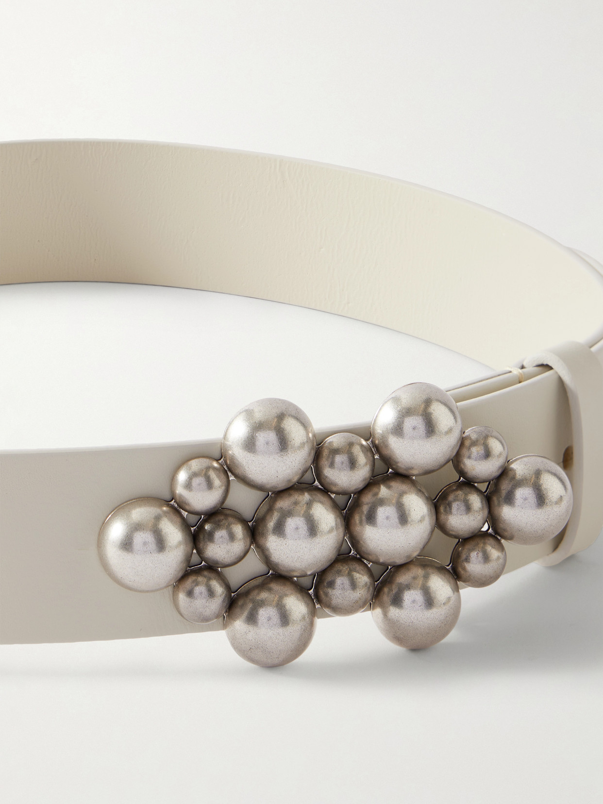 Isabel Marant Vickia Embellished Leather Belt In Neutral