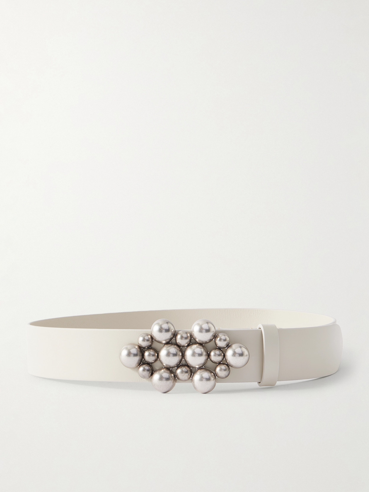 Isabel Marant Vickia Embellished Leather Belt In Neutral