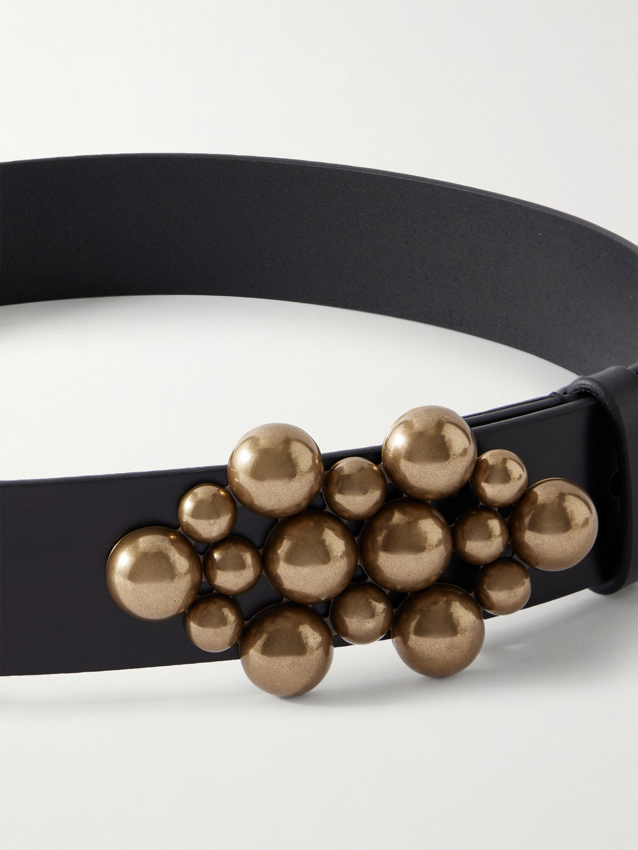 Isabel Marant Vickia Embellished Leather Belt In Black