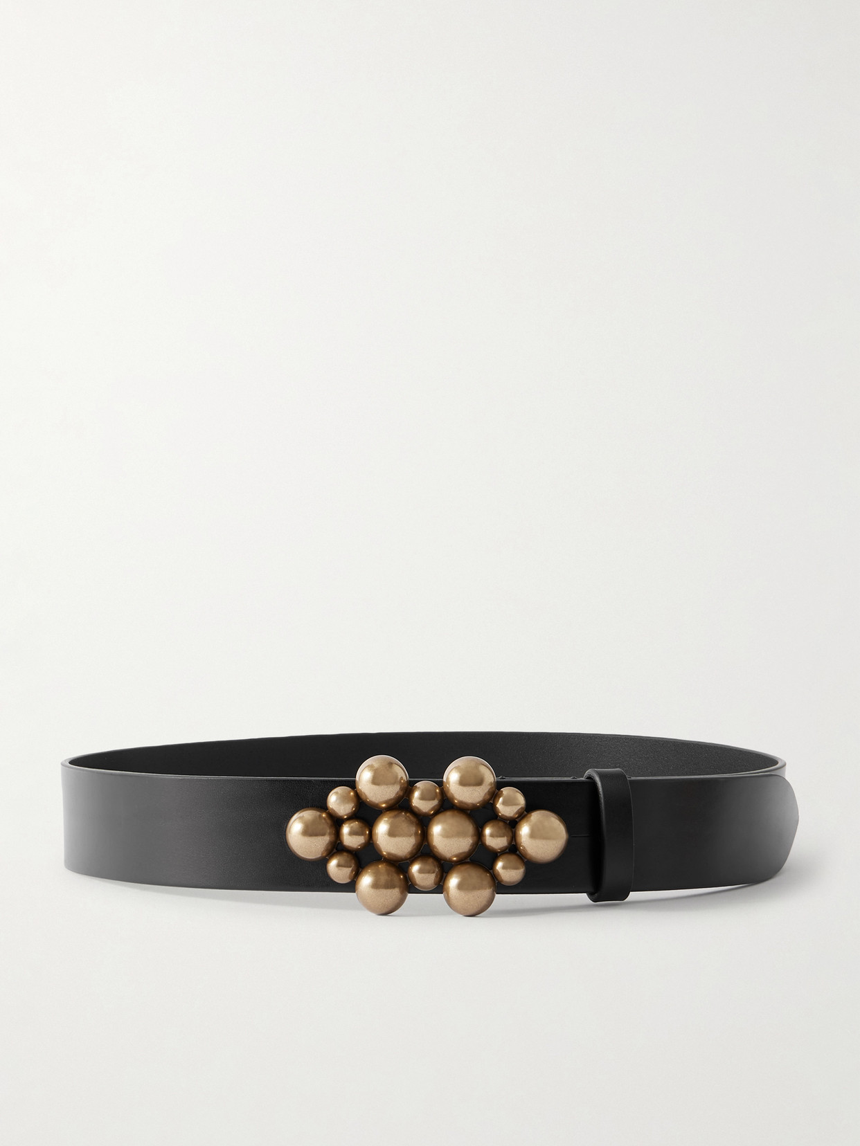 Isabel Marant Vickia Embellished Leather Belt In Black