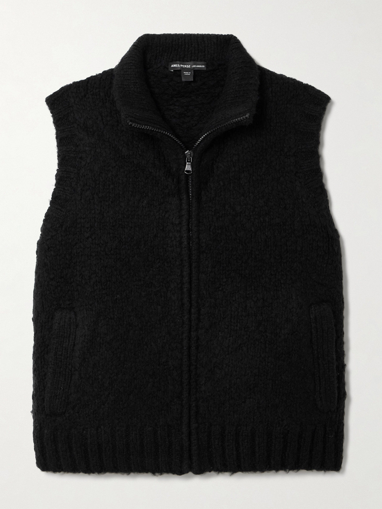 James Perse Merino Wool-blend Vest In Black