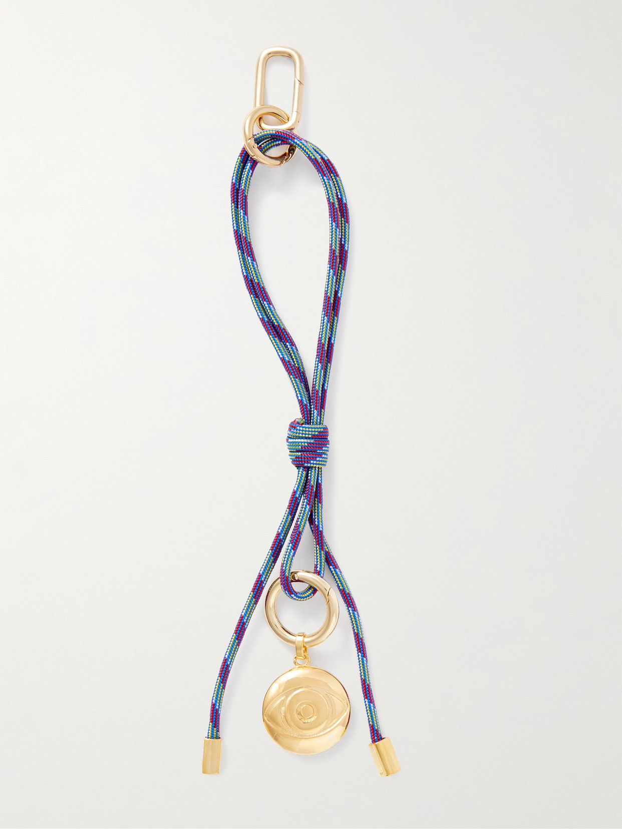 Martha Calvo Evil Eye Gold-plated Striped Cord Bag Charm In Multi