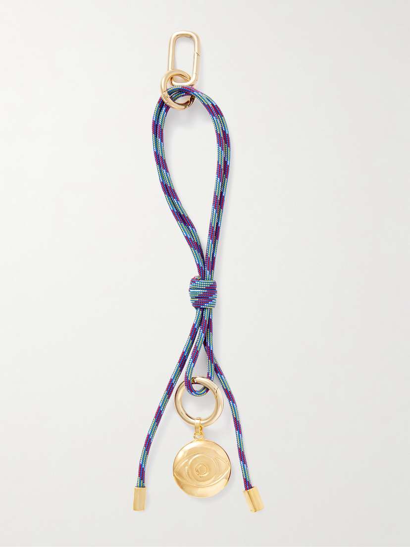 Martha Calvo Evil Eye Gold-plated Striped Cord Bag Charm