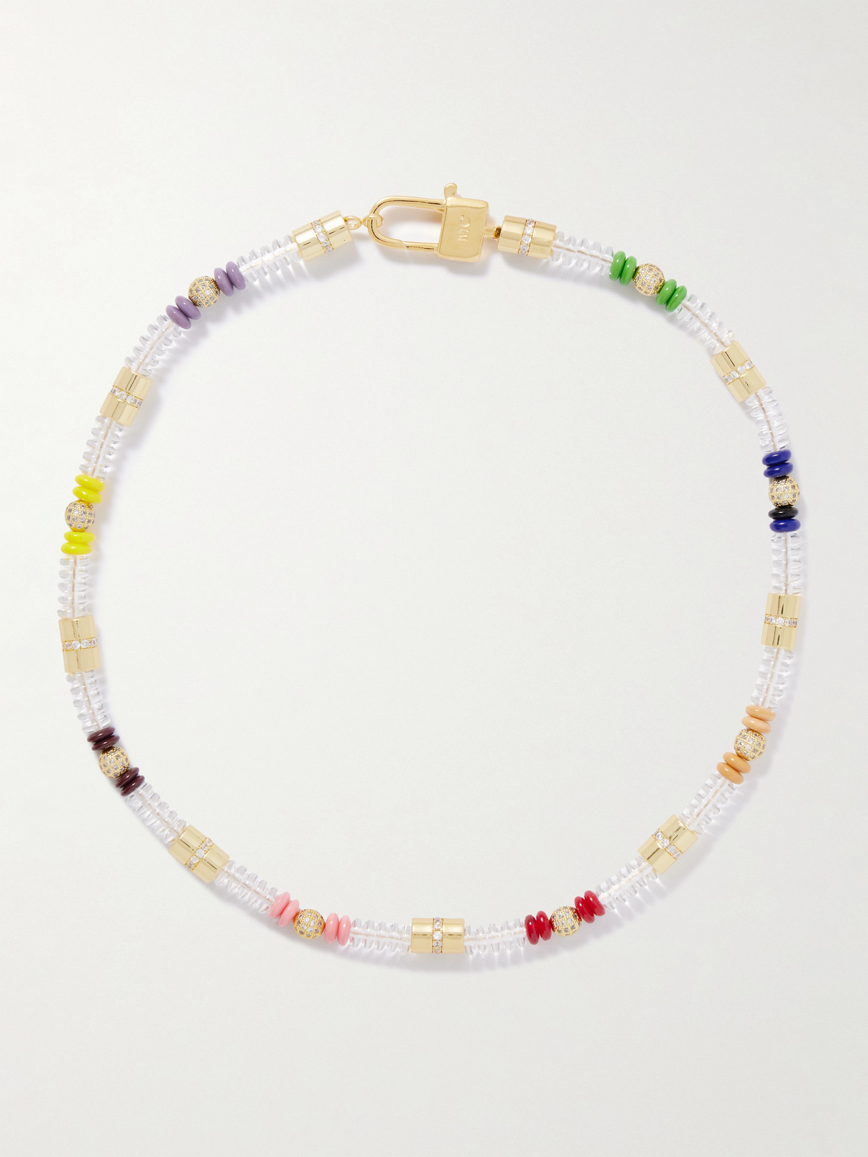 Martha Calvo Translucence Gold-plated, Enamel And Crystal Necklace In Multi