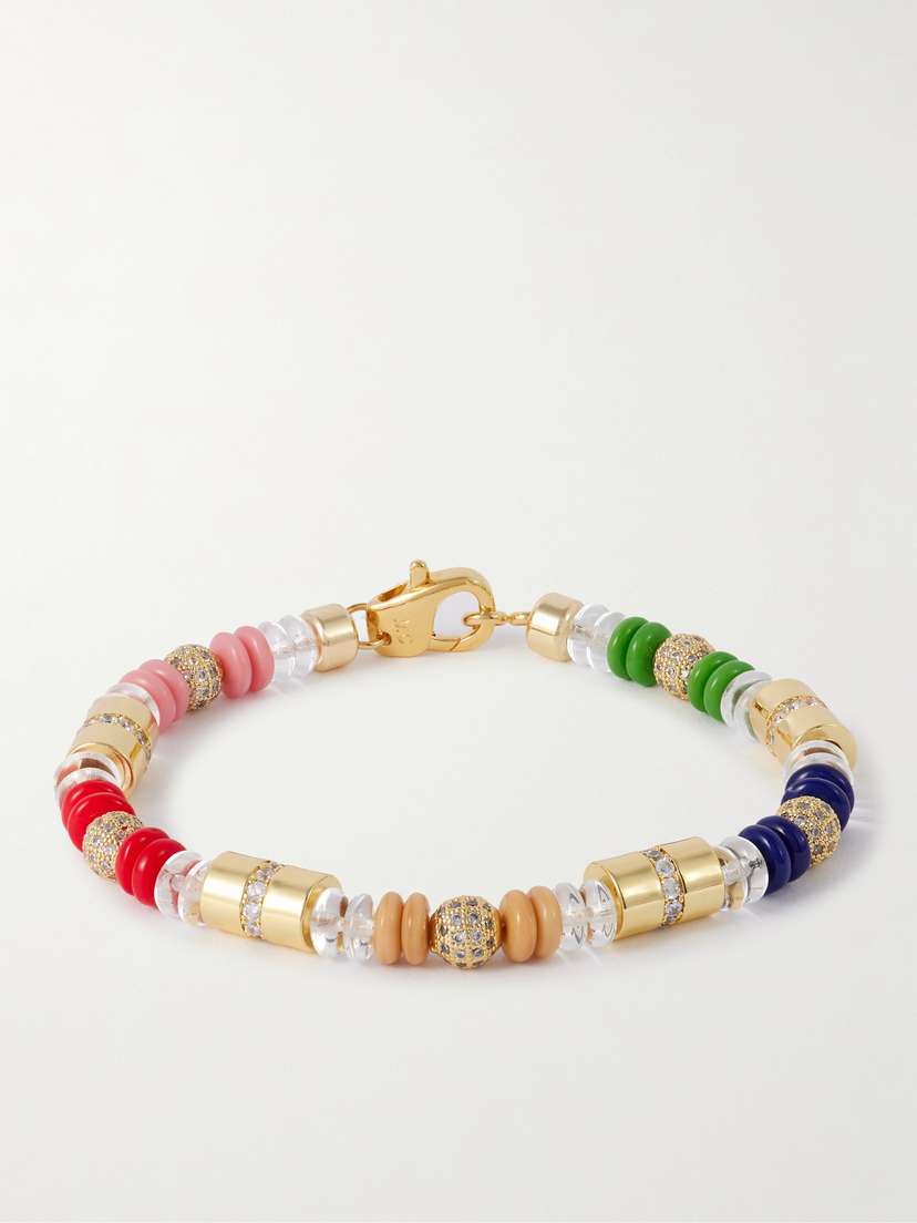 Martha Calvo Translucence Gold-plated, Enamel And Crystal Bracelet