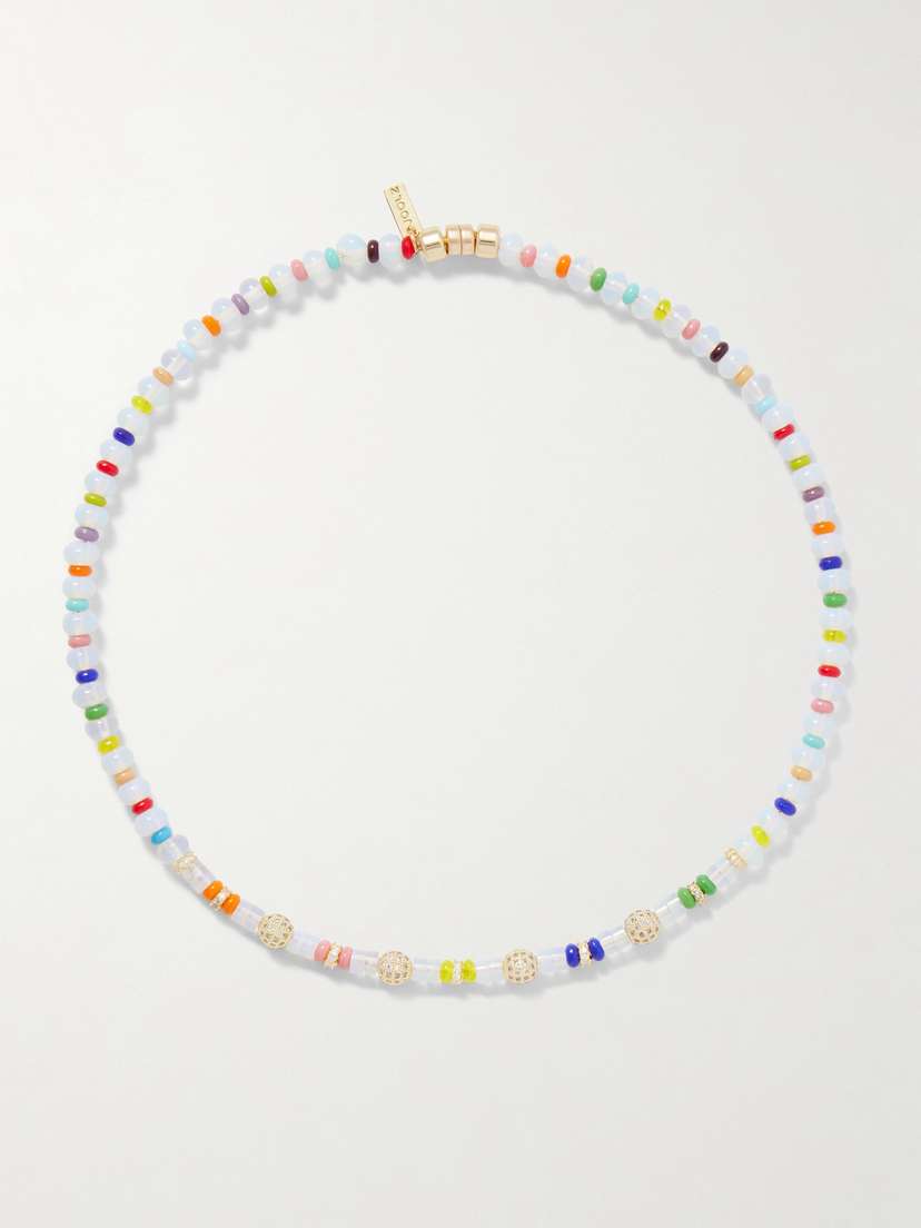 Martha Calvo Clarity Gold-tone, Glass, Opal And Crystal Necklace