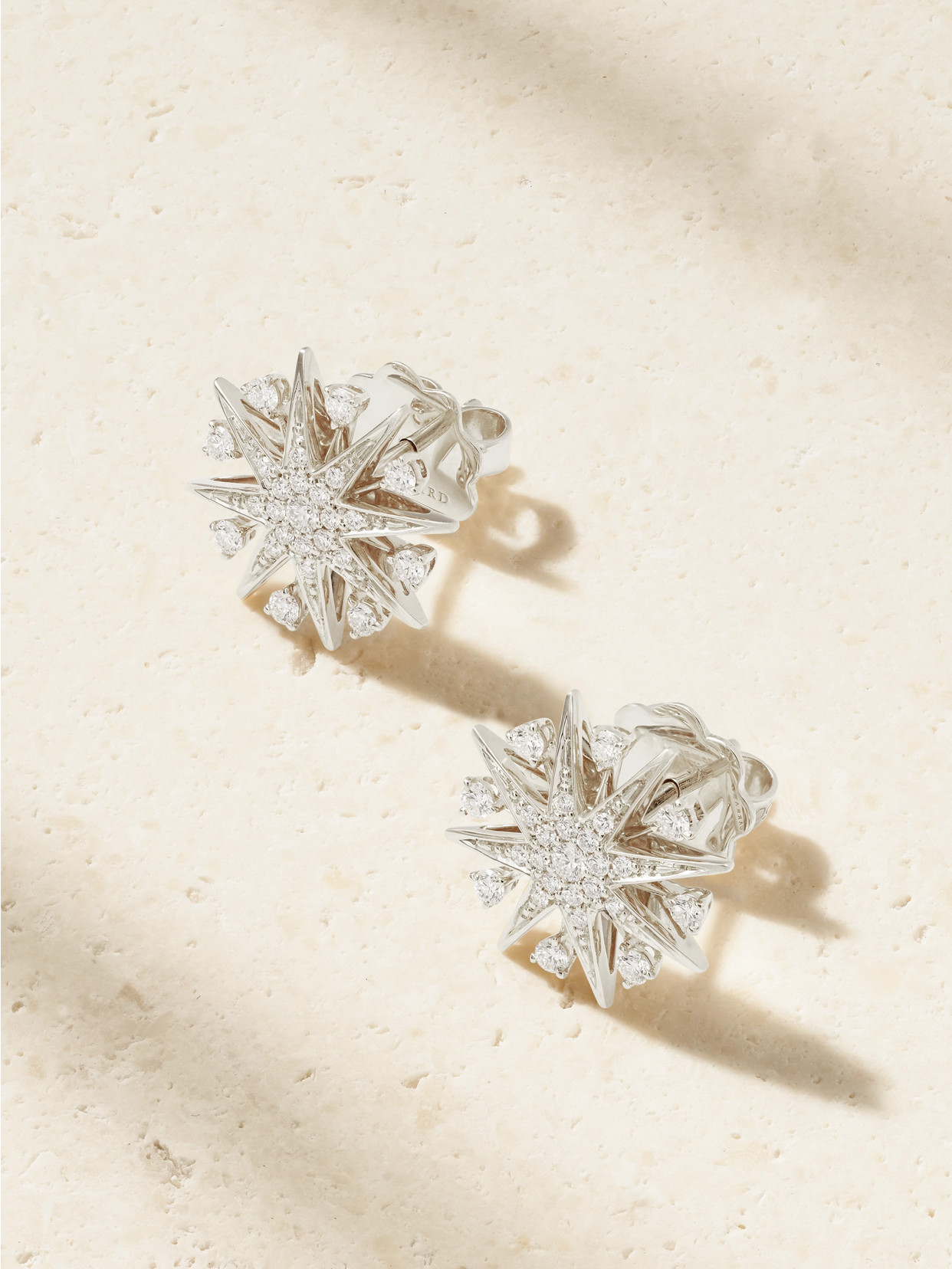 Garrard 18-karat White Gold Diamond Earrings In Silver