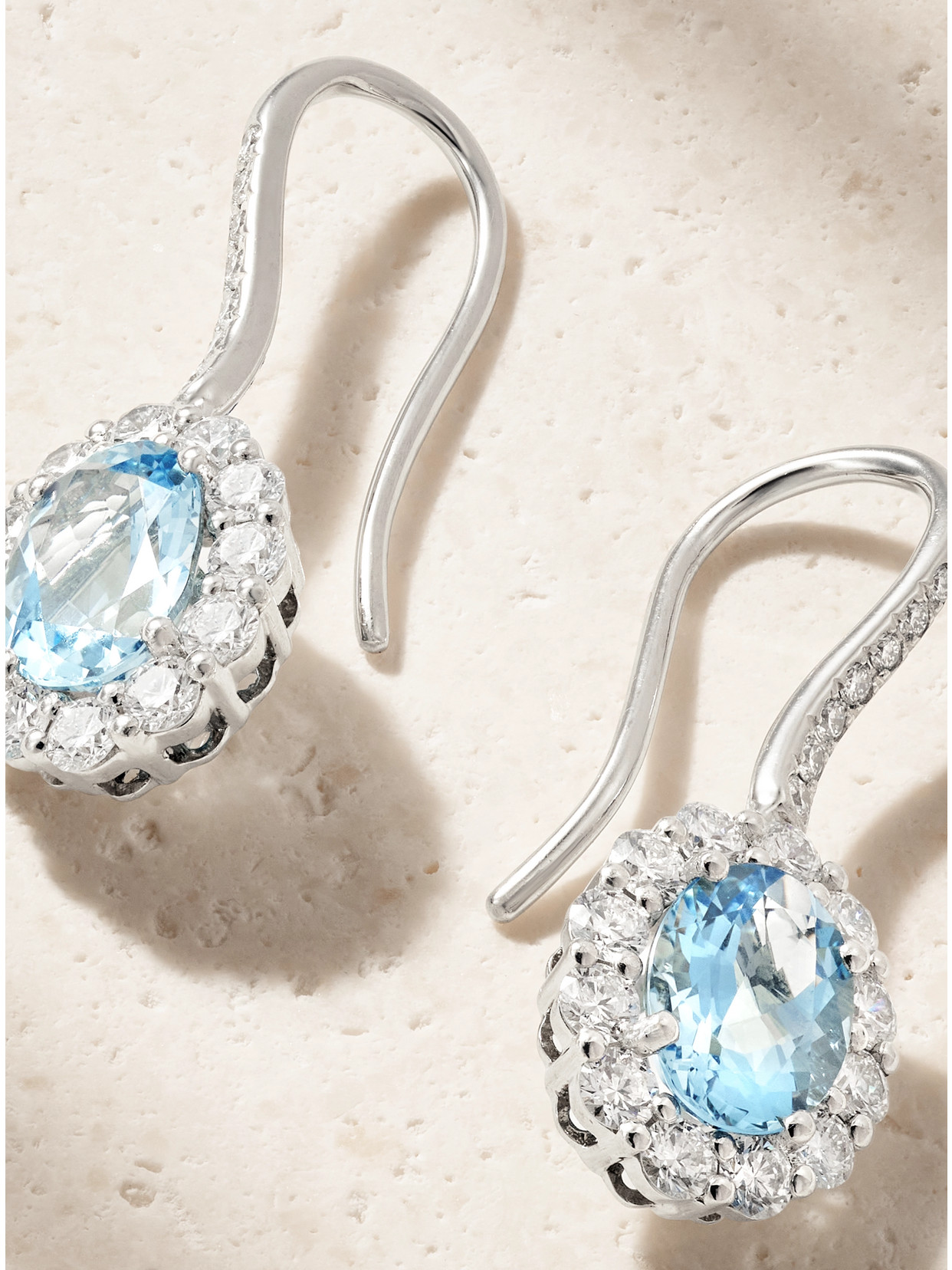 Garrard 1735 Platinum, Aquamarine And Diamond Earrings In Gold