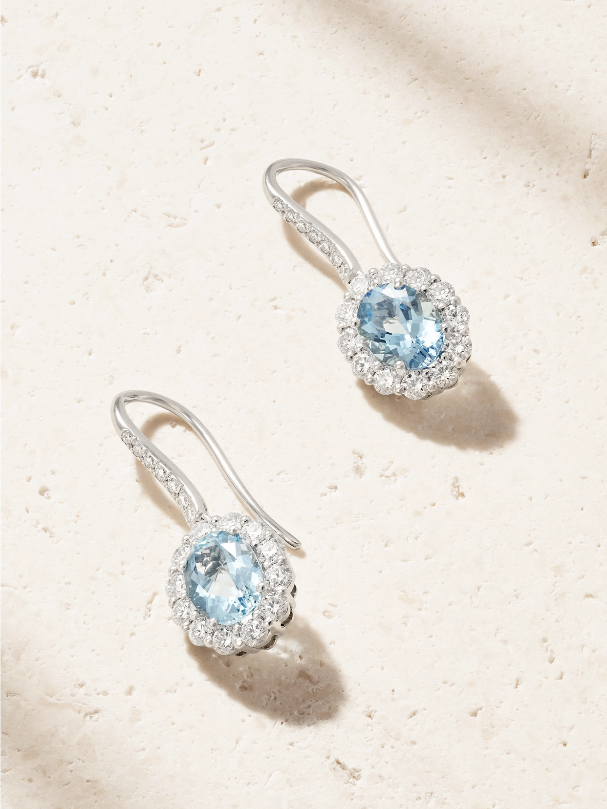 Garrard 1735 Platinum, Aquamarine And Diamond Earrings In Gold