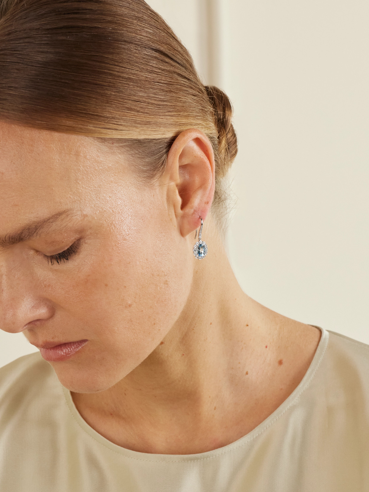 Garrard 1735 Platinum, Aquamarine And Diamond Earrings In Gold