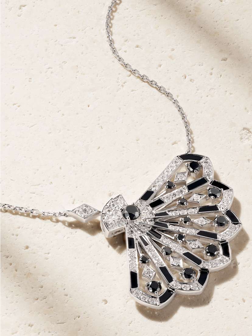 Garrard Fanfare Symphony 18-karat White Gold, Diamond And Spinel Necklace