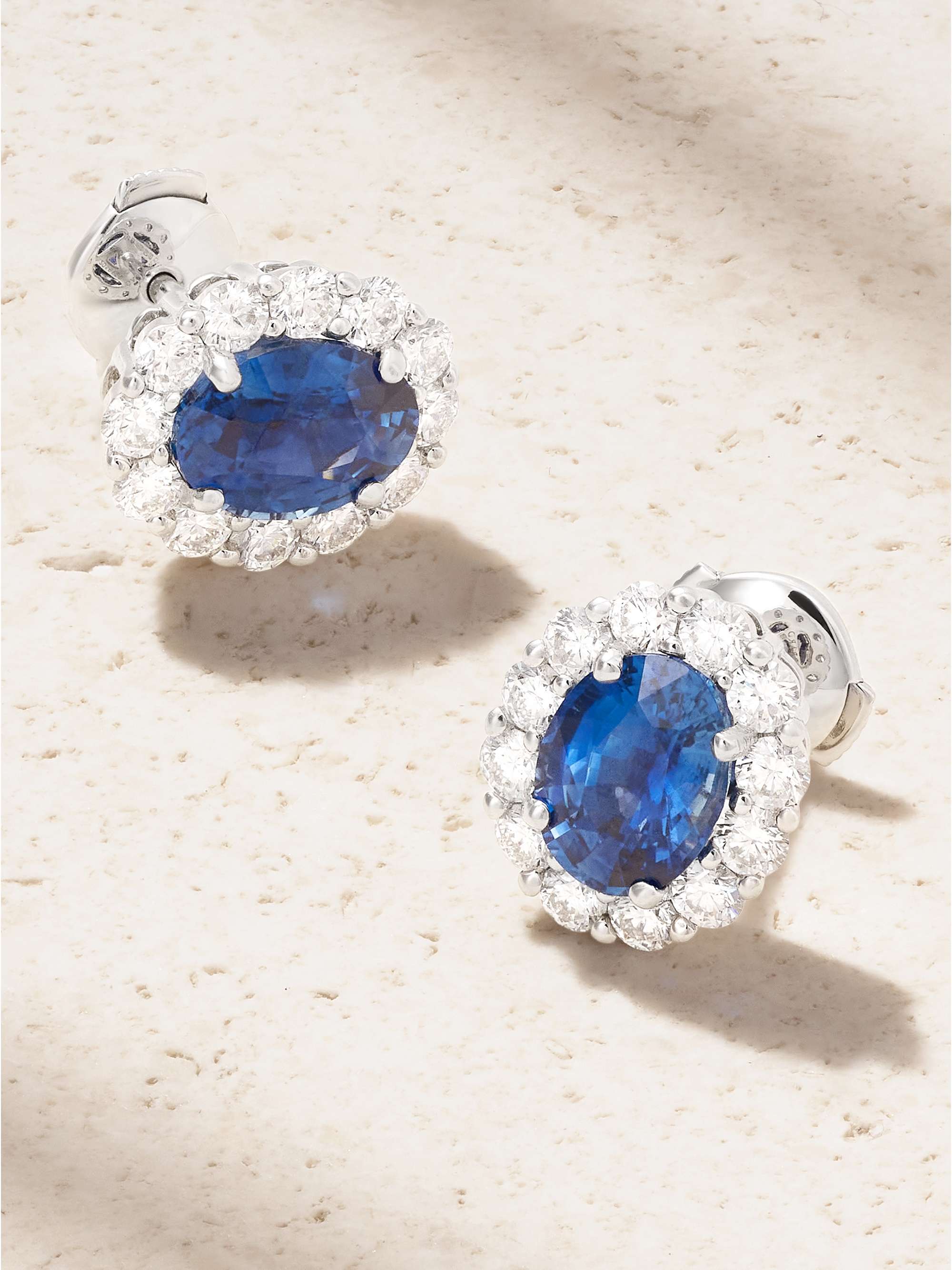 GARRARD 1735 platinum, sapphire and diamond earrings | NET-A-PORTER
