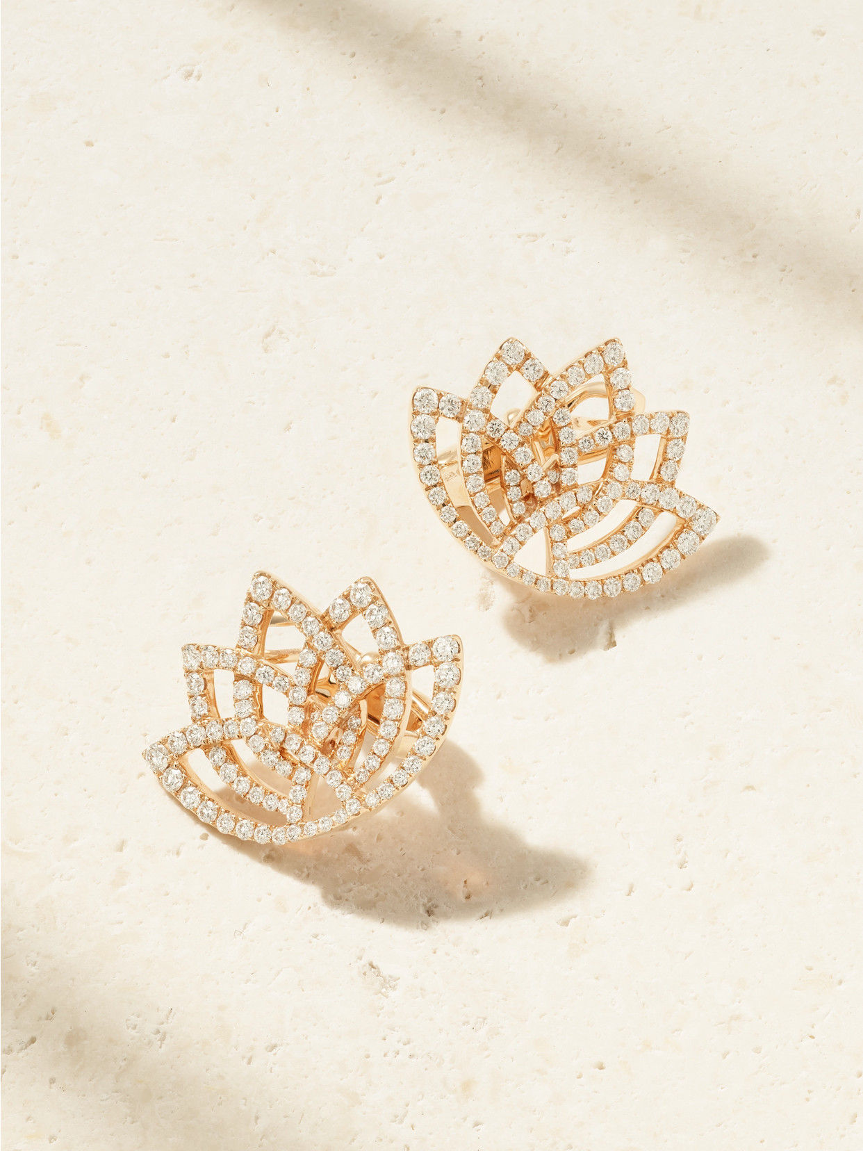 Garrard Blossom 14-karat Rose Gold And Diamond Earrings