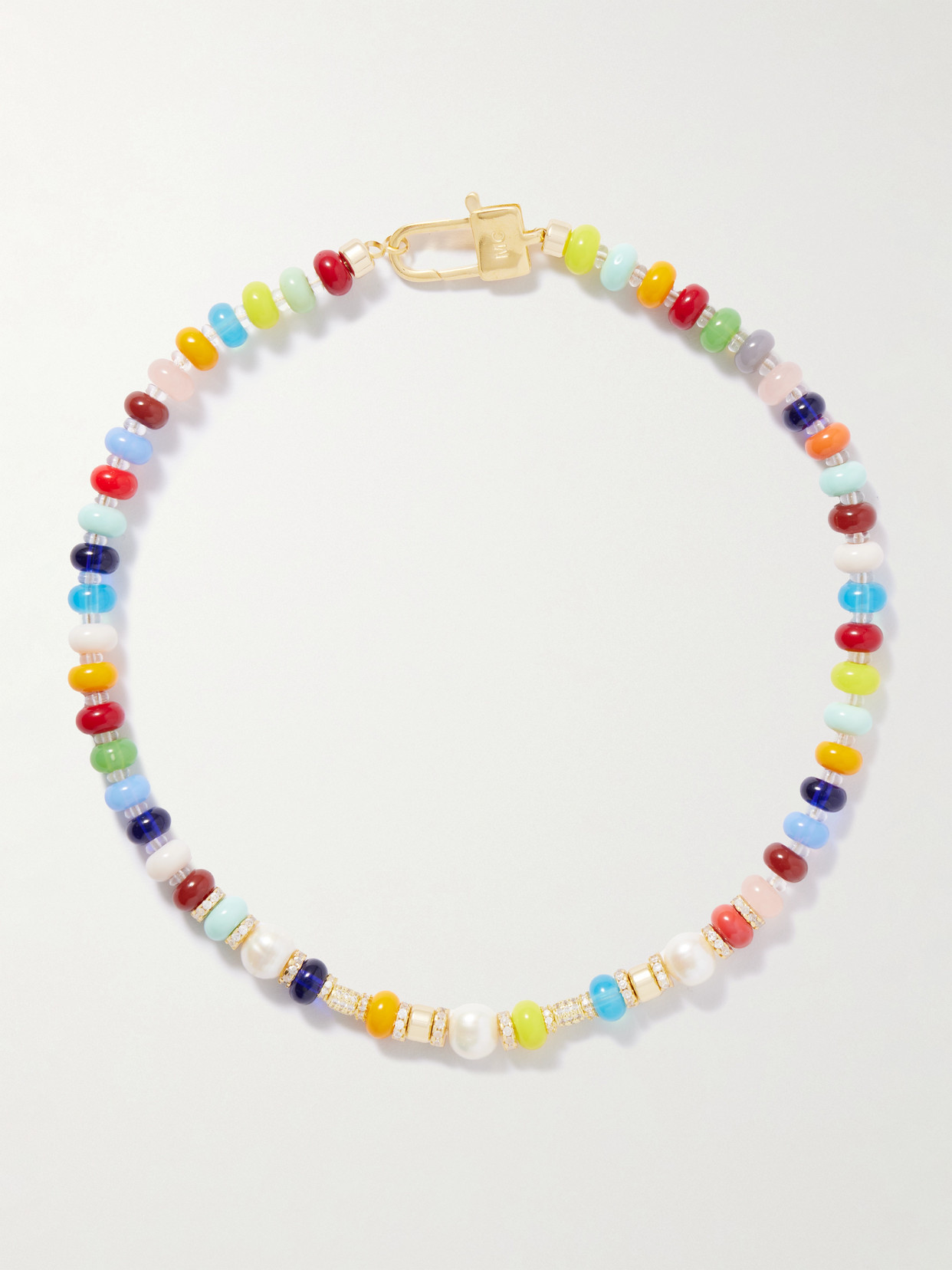 Martha Calvo Lucinda Gold-plated, Pearl And Crystal Necklace In Multi