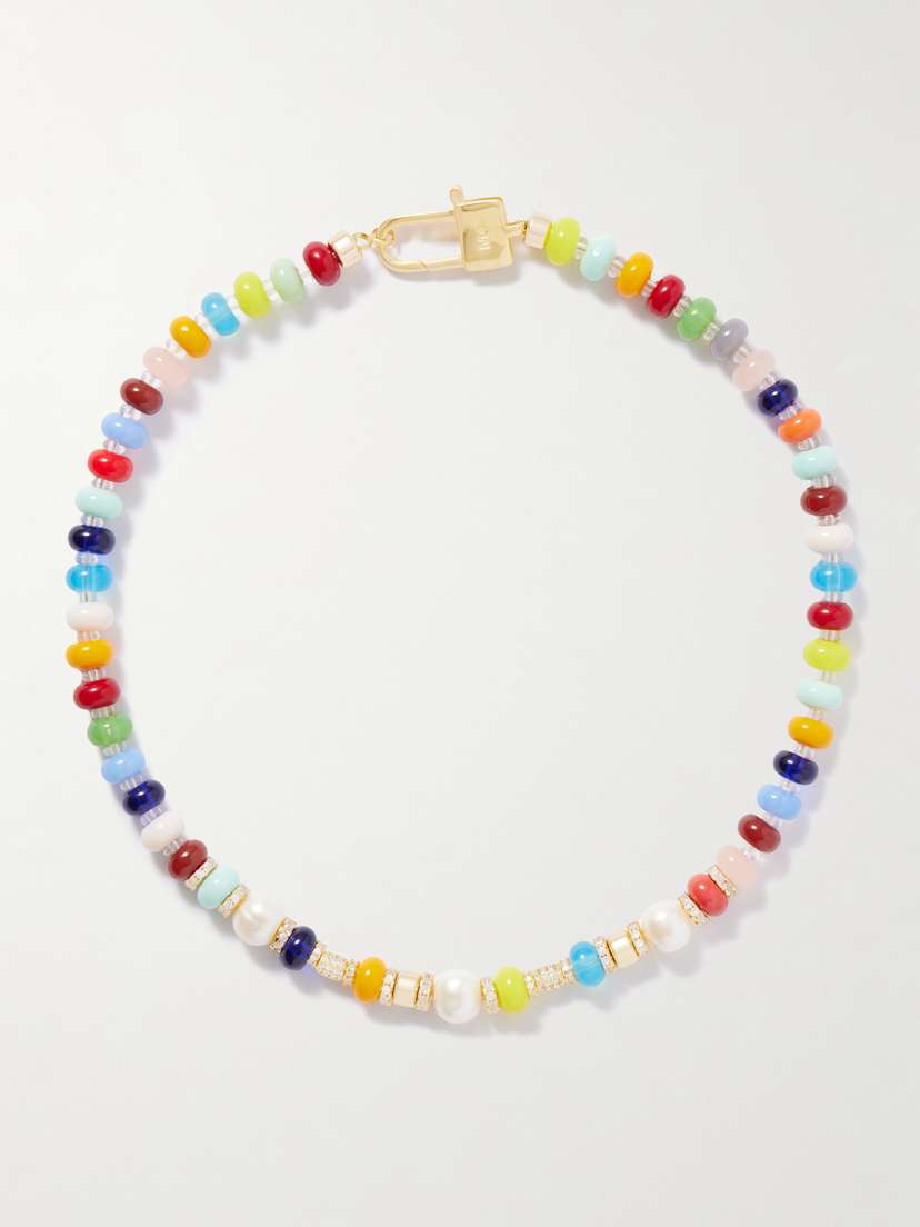 Martha Calvo Lucinda Gold-plated, Pearl And Crystal Necklace