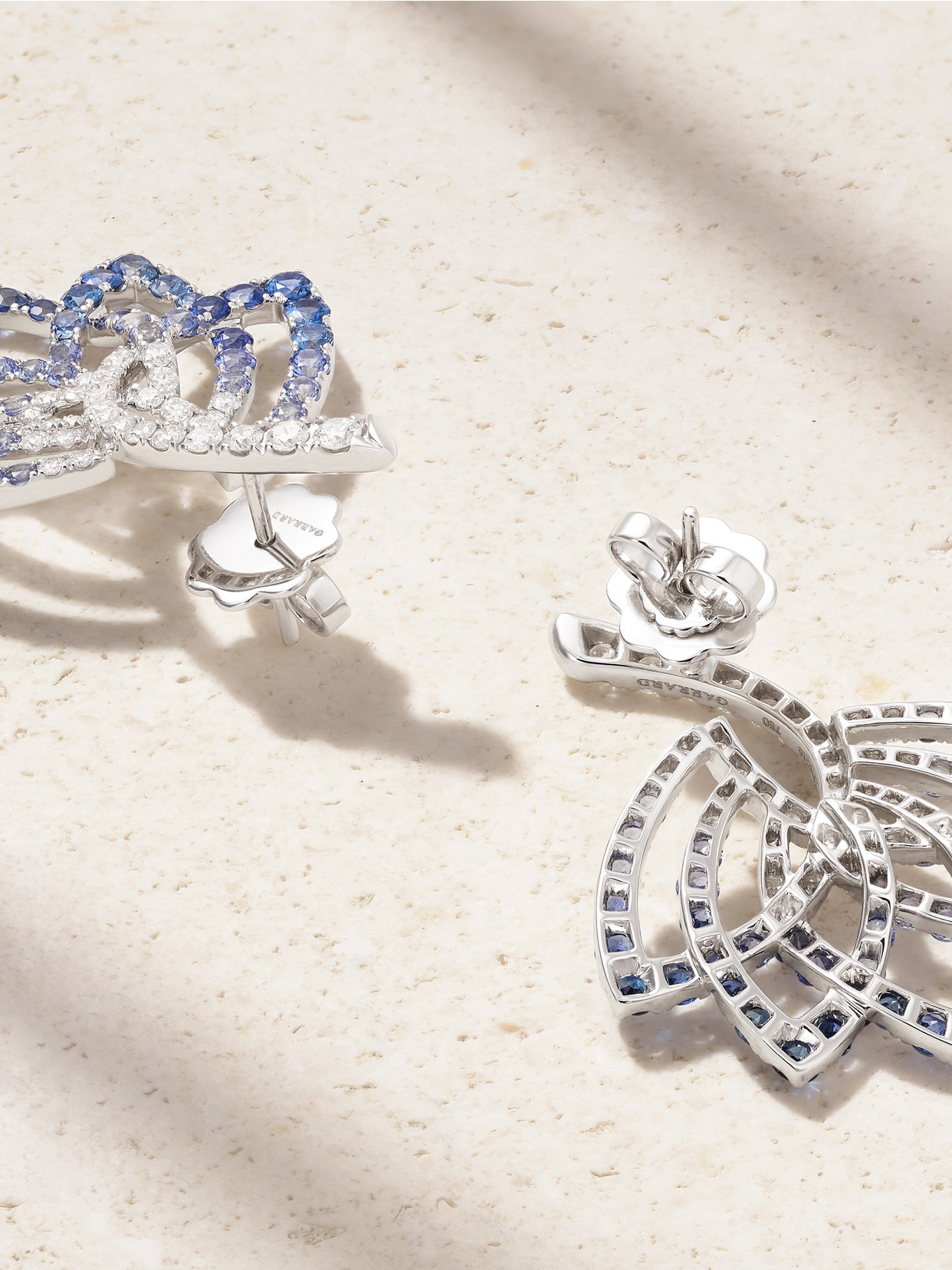 Garrard 18-karat White Gold, Sapphires And Diamond Earrings In Gold