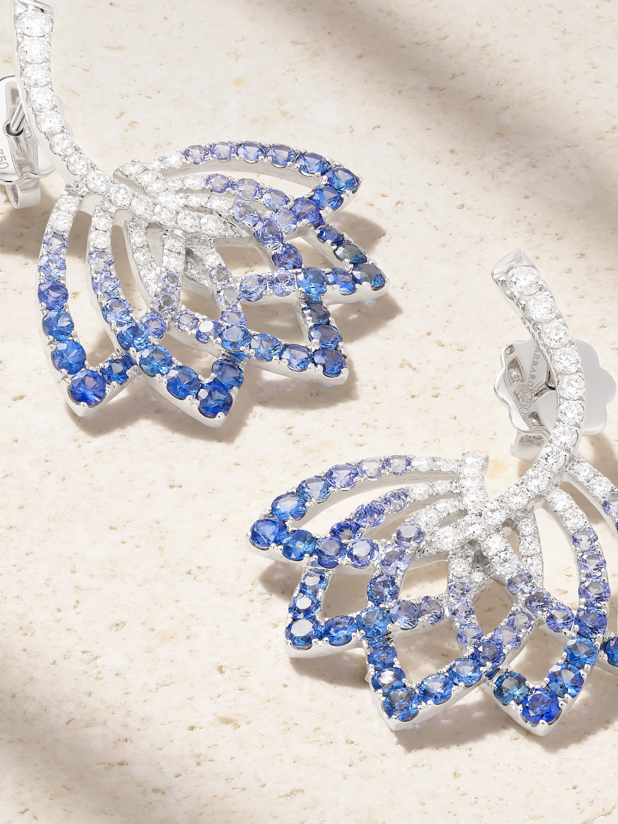 Garrard 18-karat White Gold, Sapphires And Diamond Earrings In Gold