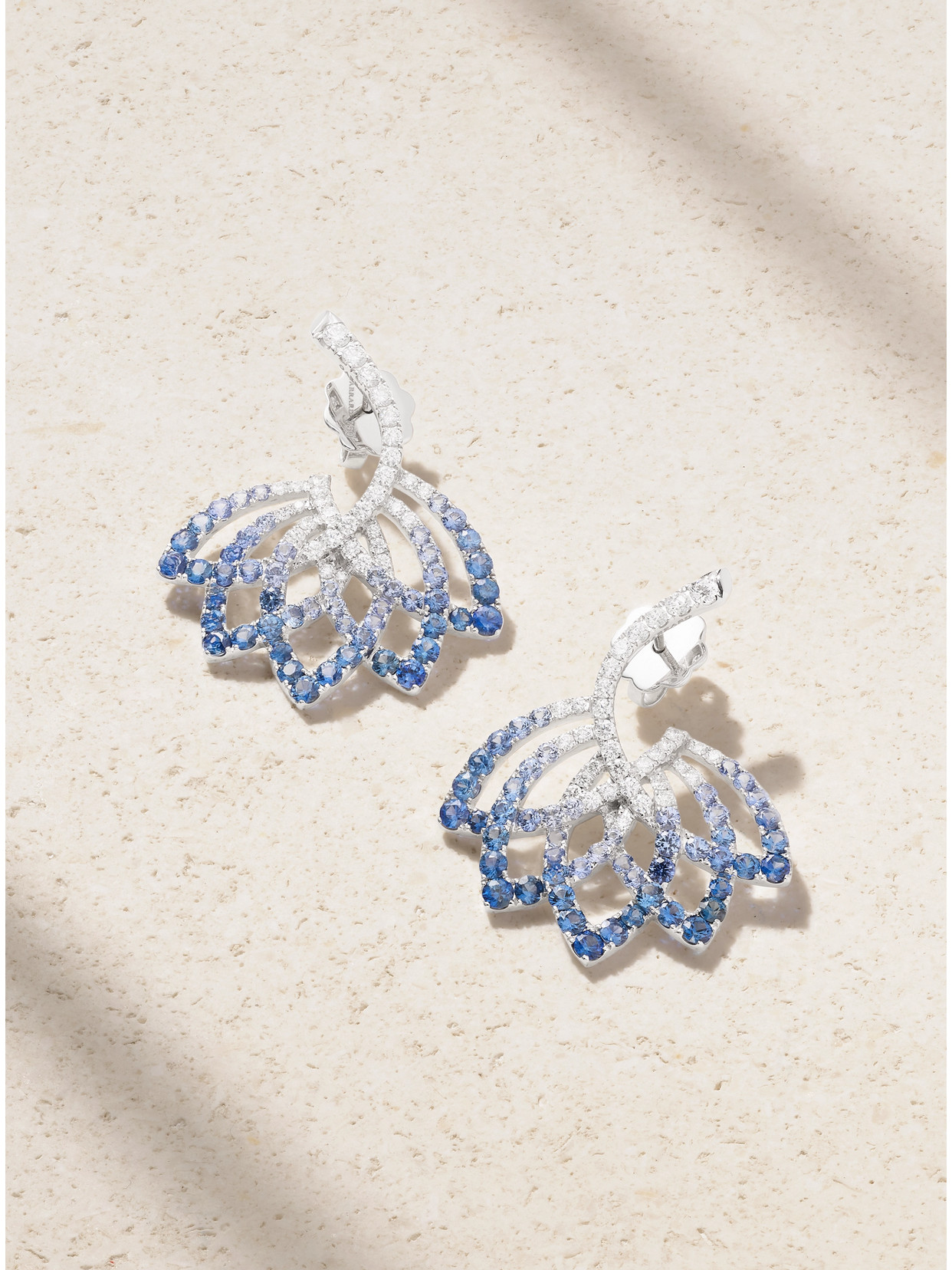 Garrard 18-karat White Gold, Sapphires And Diamond Earrings