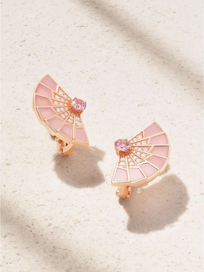 Garrard Fanfare Symphony 18-karat Rose Gold Multi-stone Earrings
