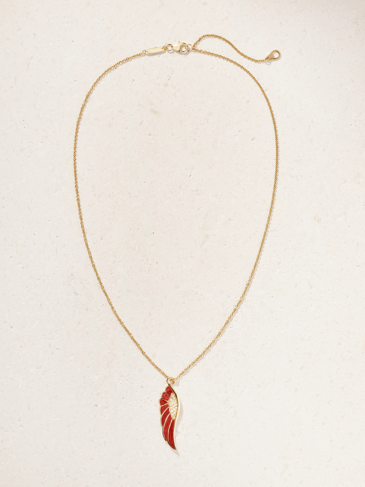 Garrard Wings 18-karat Gold, Diamond And Enamel Necklace